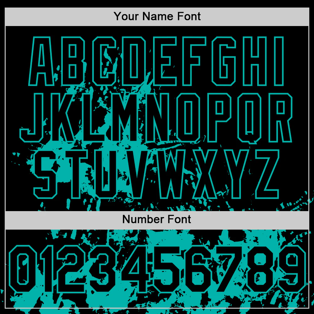 Custom Black Aqua Splatter Authentic Baseball Jersey - Image 5