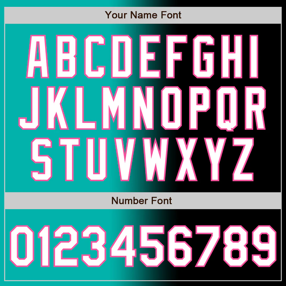 Custom Black White Aqua-Pink Authentic Gradient Fashion Baseball Jersey - Image 5