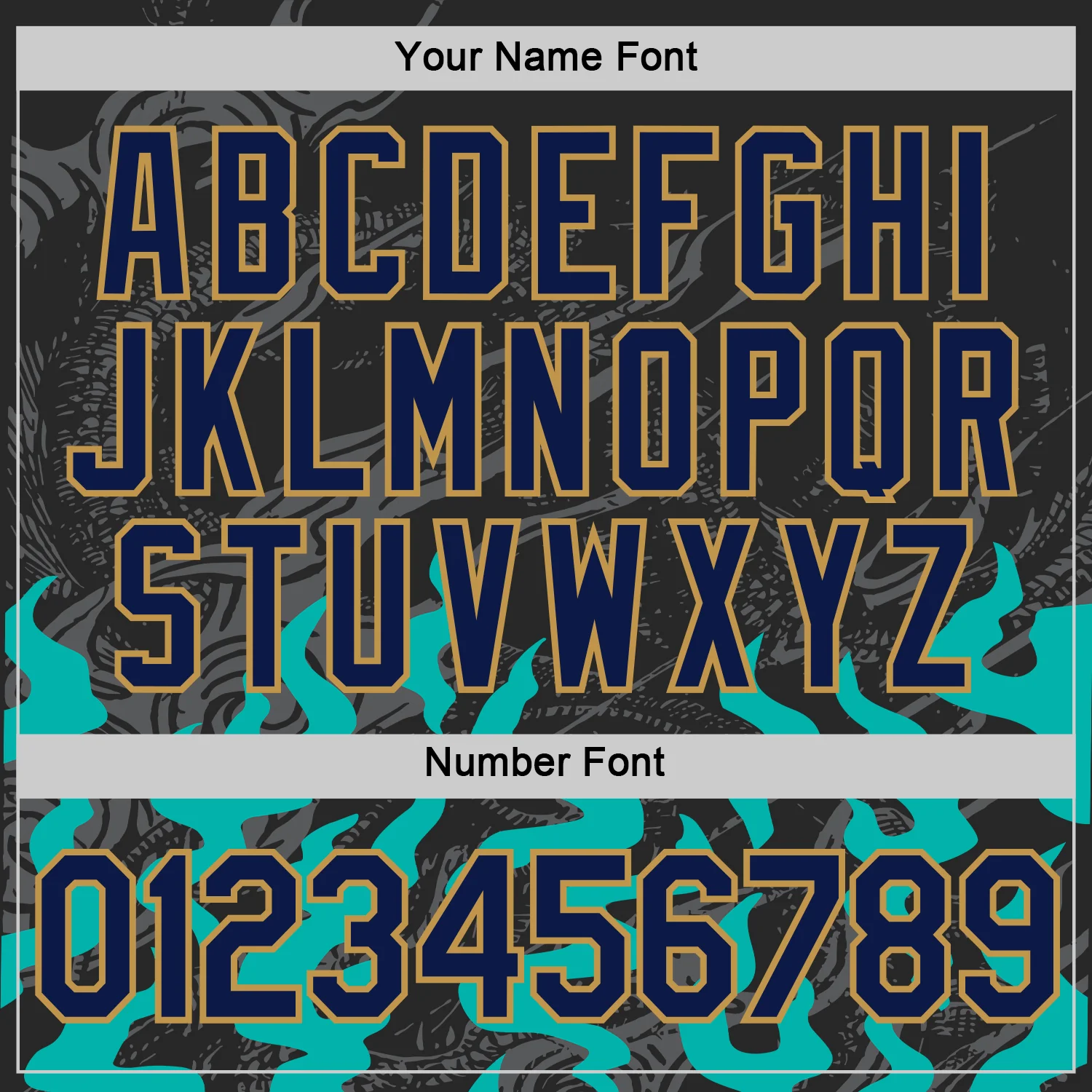 Custom Black Navy Aqua Gray-Old Gold 3D Esports Performance T-Shirt - Image 4
