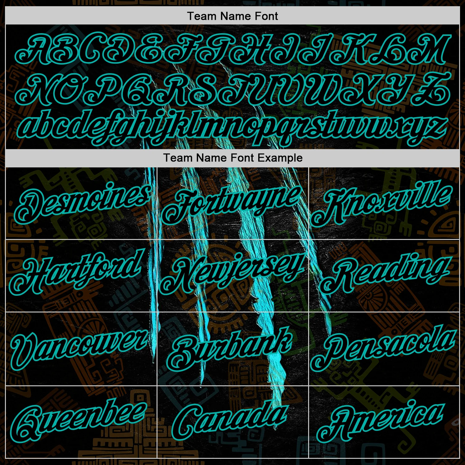 Custom Black Aqua 3D Pattern Design Scratch Tribal Sportswear Pullover Sweatshirt Hoodie - Image 3