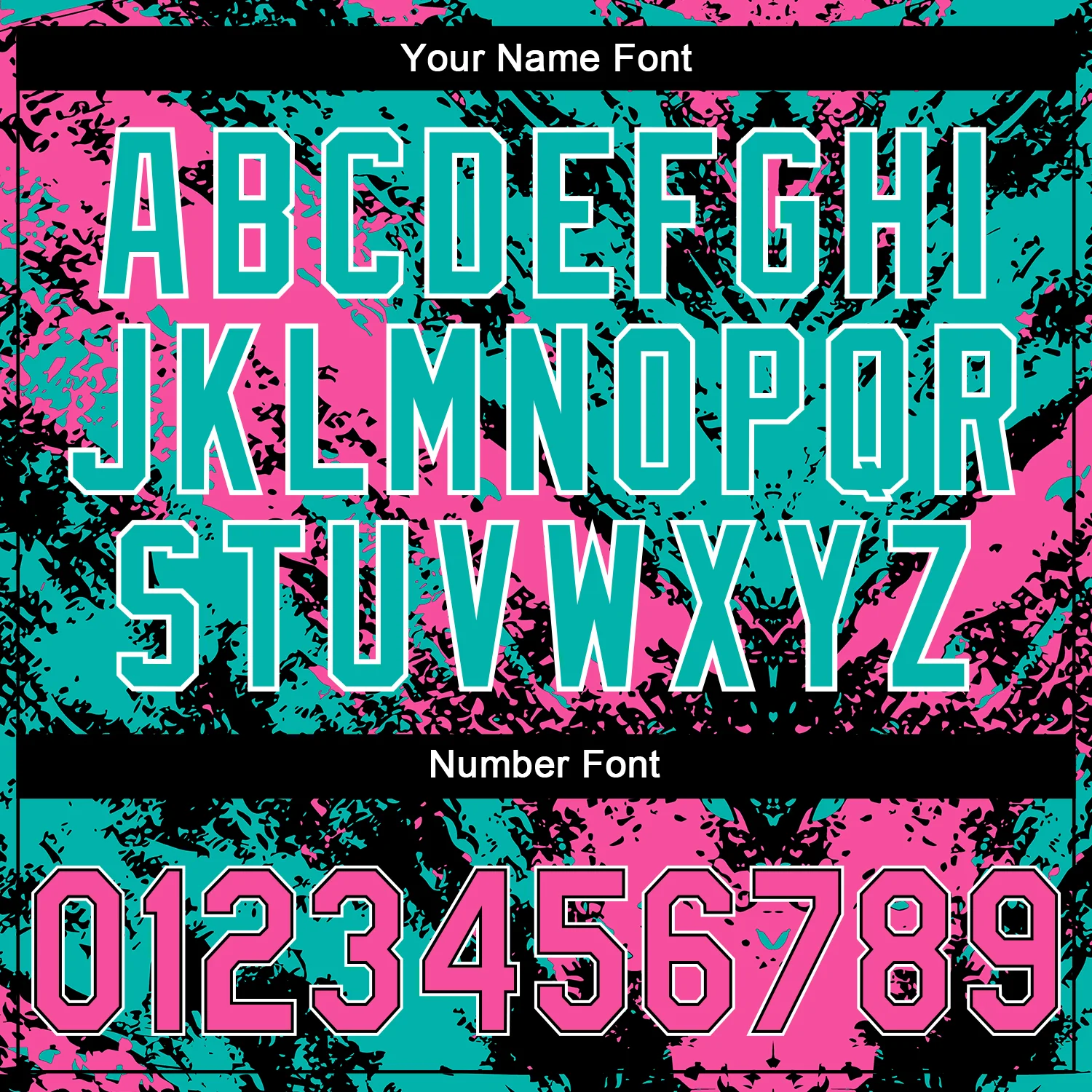 Custom Stitched Black Pink Aqua-White Abstract Splatter Sports Pullover Sweatshirt Hoodie - Image 6