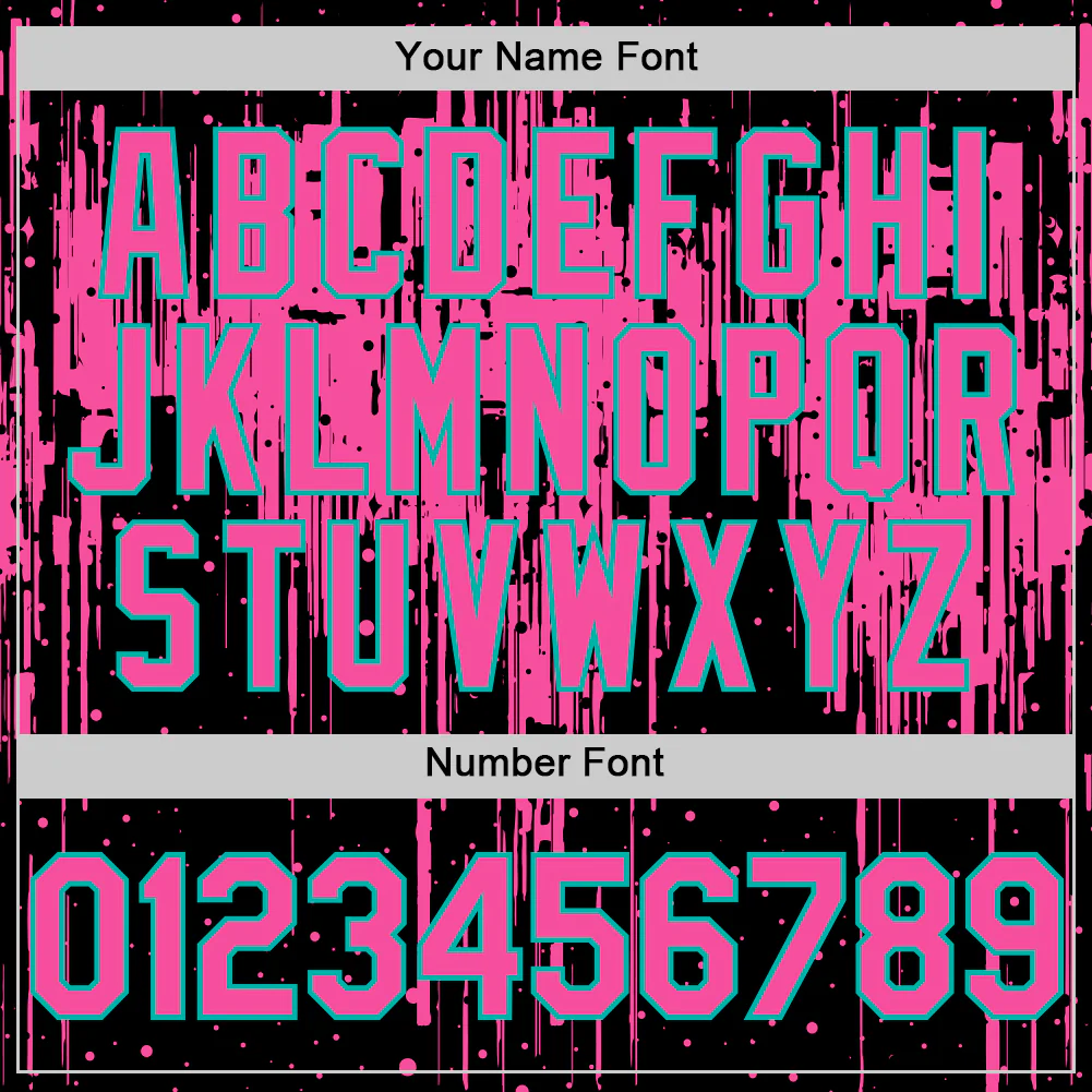 Custom Black Pink-Aqua Dripping Splatter Bomber Full-Snap Varsity Letterman Hoodie Jacket - Image 6