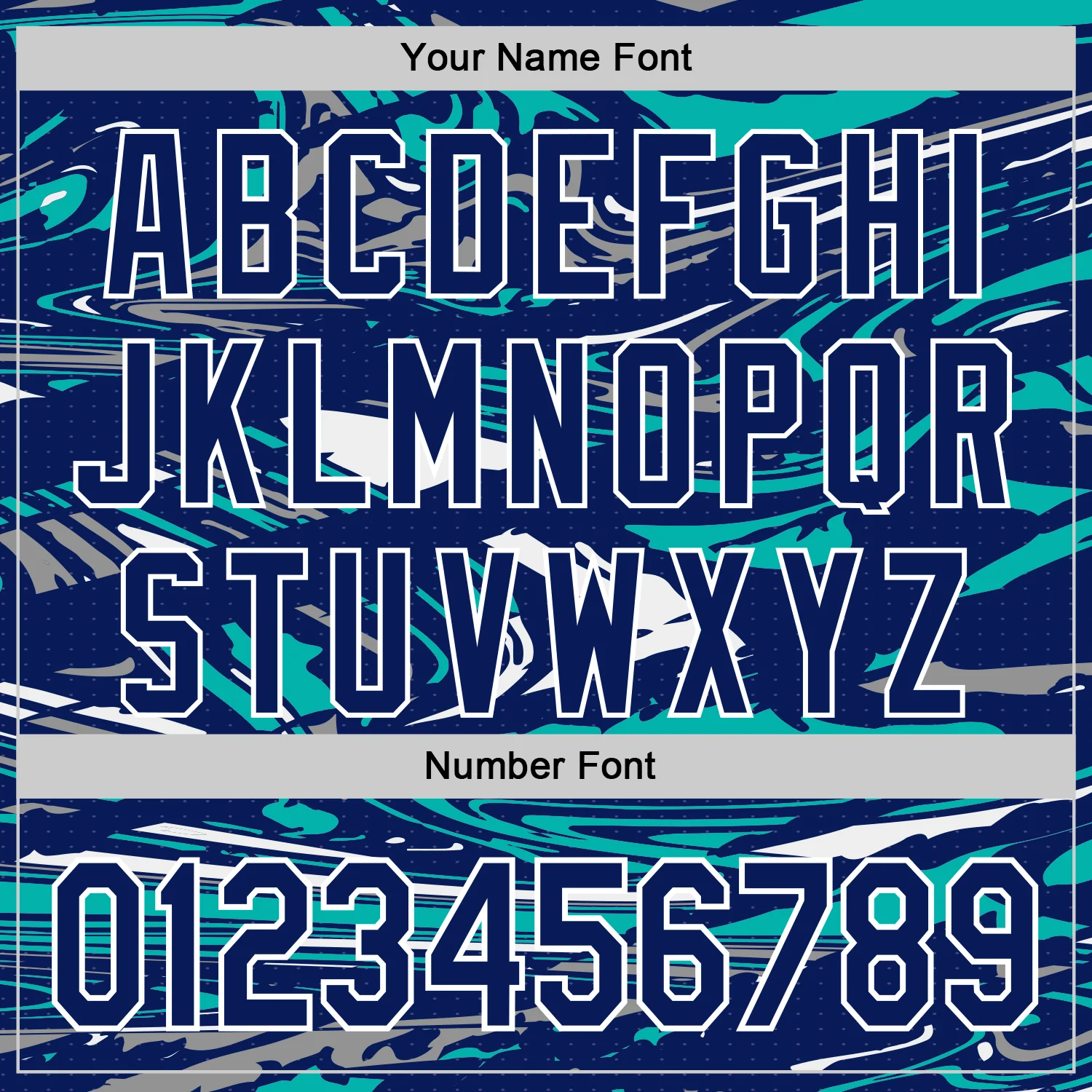 Custom Figure Royal Aqua-White Fluid Pattern Bomber Full-Snap Varsity Letterman Hoodie Jacket - Image 6