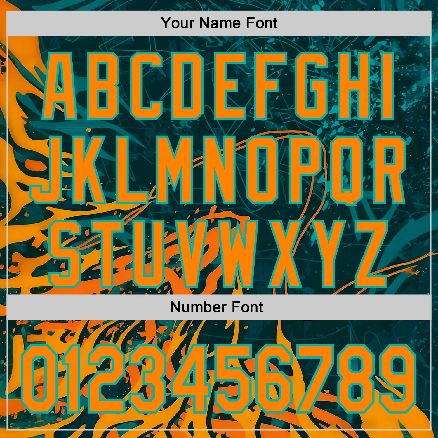 Custom Green Bay Orange-Aqua 3D Abstract Flame Sports Pullover Sweatshirt Hoodie - Image 4