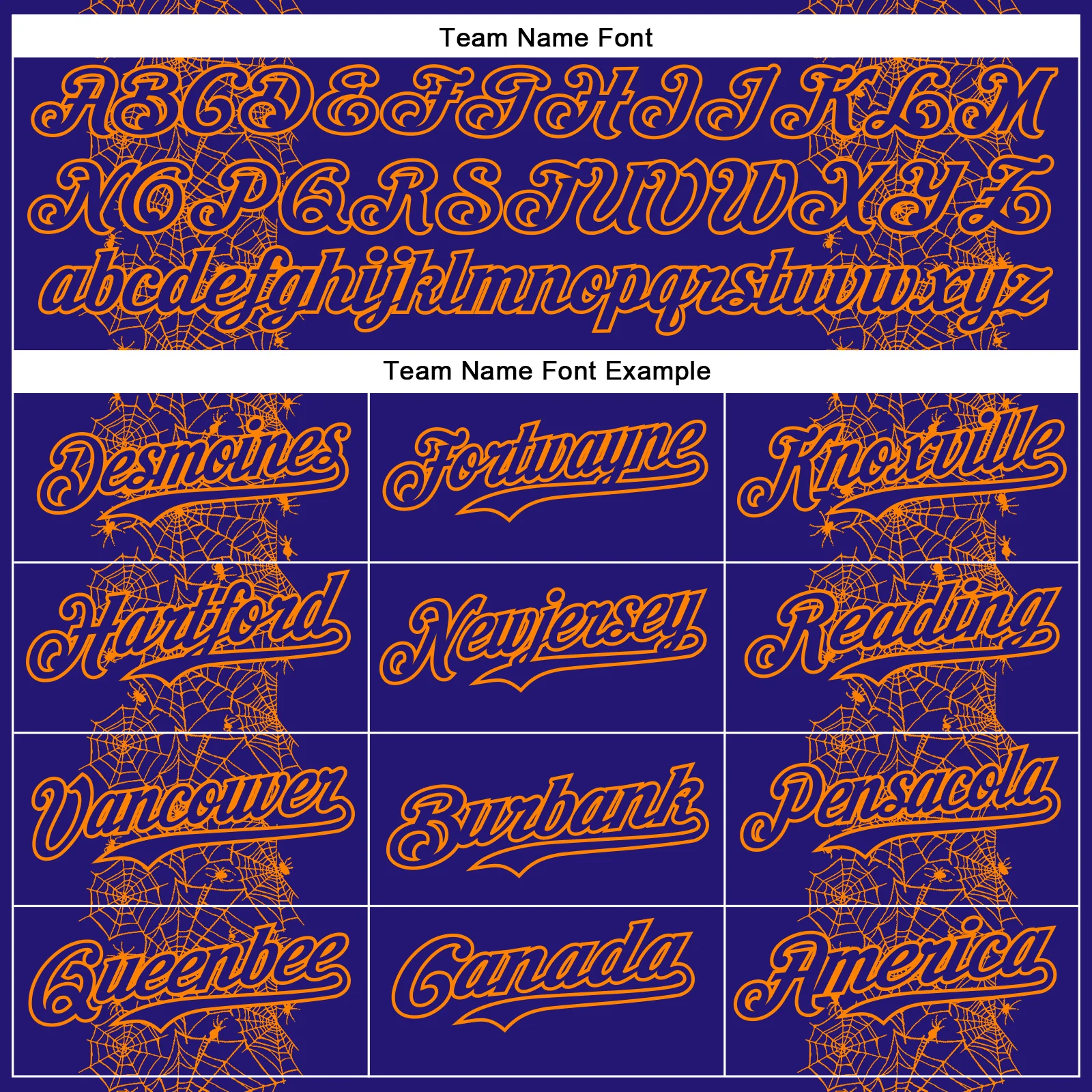 Custom Dark Purple Bay Orange 3D Halloween Spider Net Party Costume Ideas Authentic Baseball Jersey - Image 4