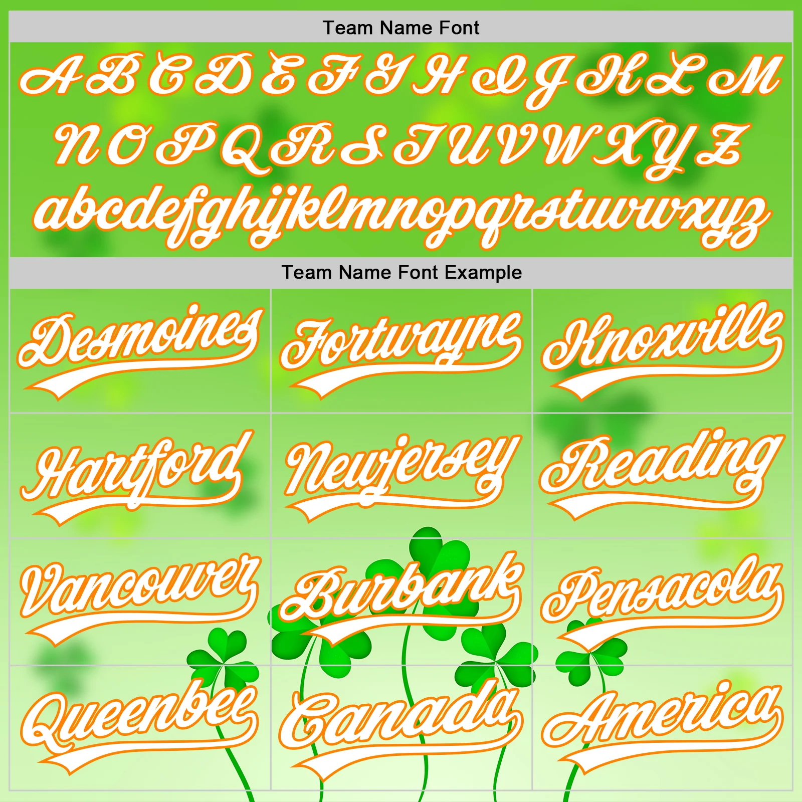 Custom Green White-Bay Orange 3D St. Patrick's Day Shamrock Authentic Baseball Jersey - Image 4