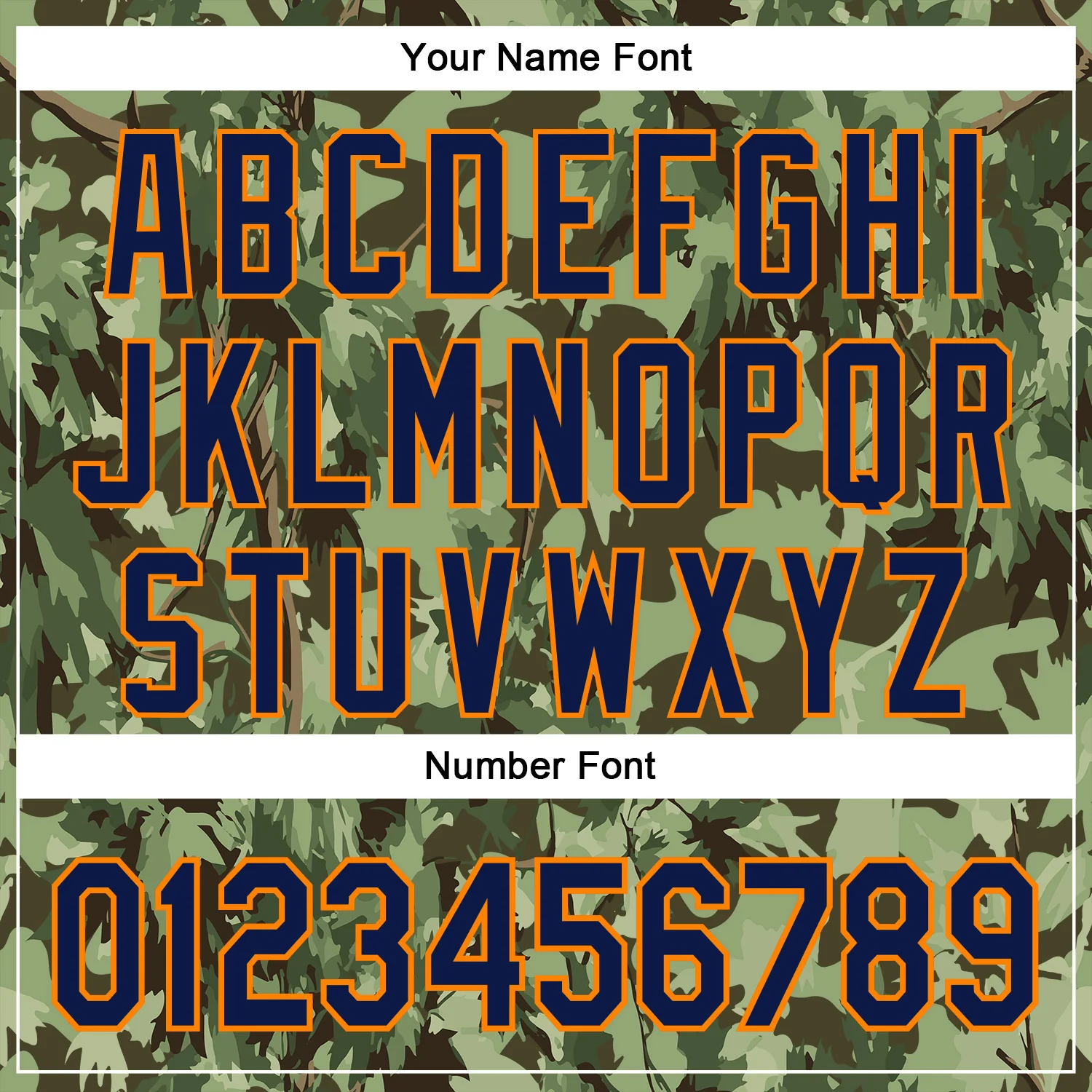 Custom Stitched Green Navy-Bay Orange 3D Pattern Design Tree Camo Hunting Sports Pullover Sweatshirt Hoodie - Image 4