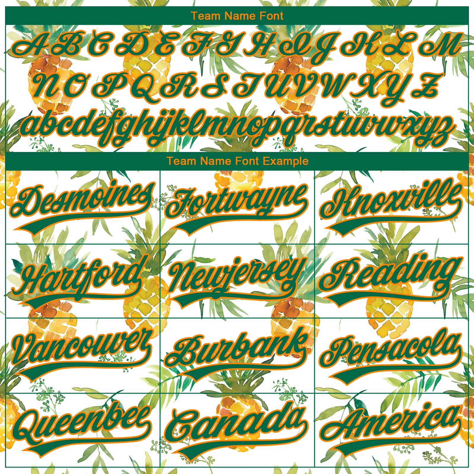 Custom Stitched White Kelly Green-Bay Orange 3D Pattern Design Fruit Pineapples Sports Pullover Sweatshirt Hoodie - Image 3