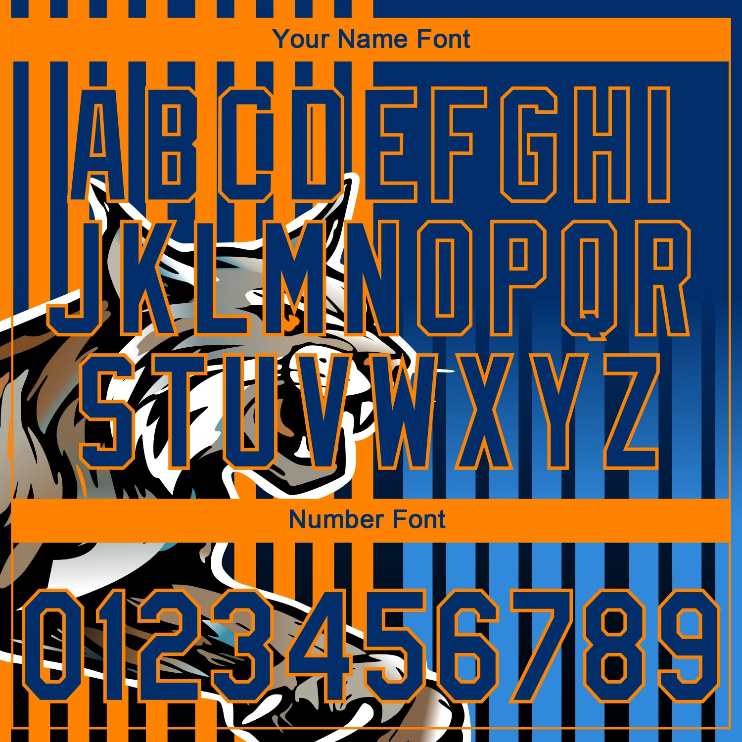 Custom Stitched Powder Blue US Navy Blue-Bay Orange 3D Pattern Design Leopardo Sports Pullover Sweatshirt Hoodie - Image 4