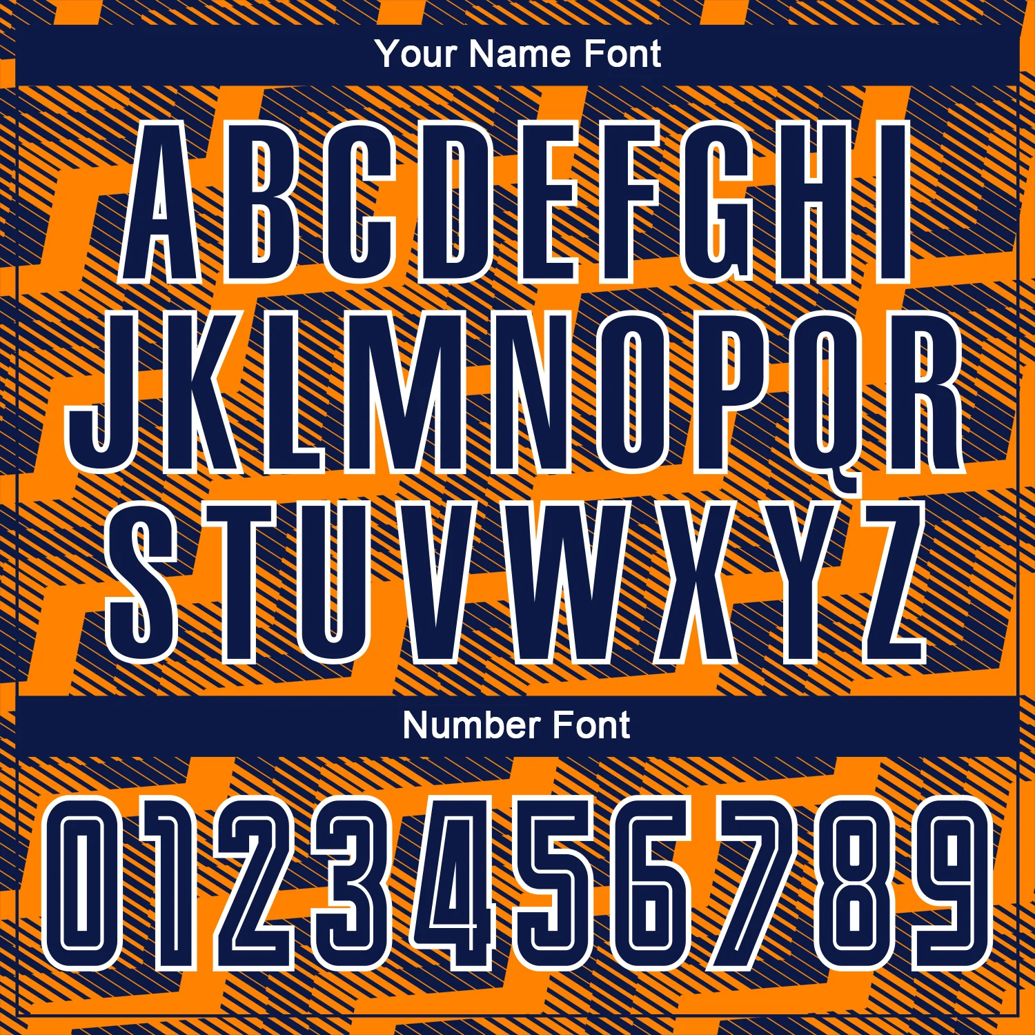 Custom Navy Bay Orange-White Line Sublimation Soccer Uniform Jersey - Image 6