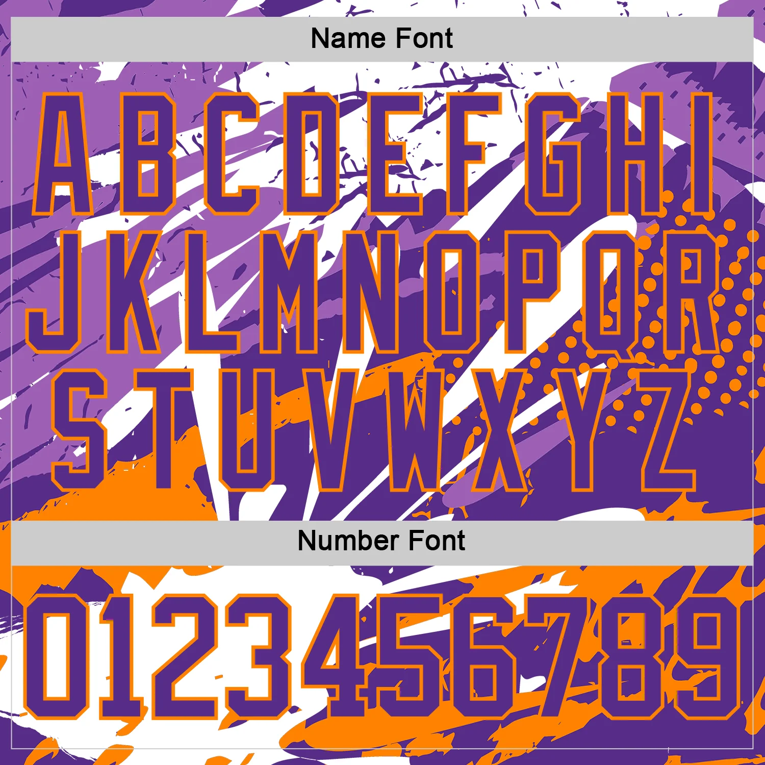 Custom White Purple-Bay Orange Abstract Splatter Paint Hockey Lace Neck Jersey - Image 7