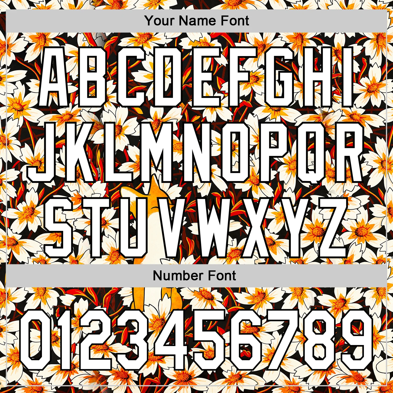 Custom Black White 3D Syntetyc Happy Fox Flowers Authentic Baseball Jersey - Image 5