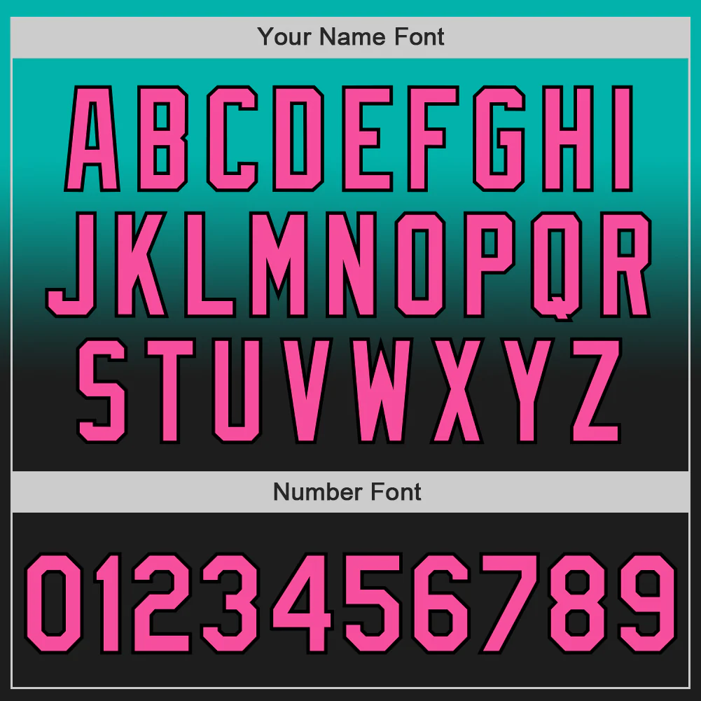 Custom Aqua Pink-Black Authentic Fade Fashion Baseball Jersey - Image 5