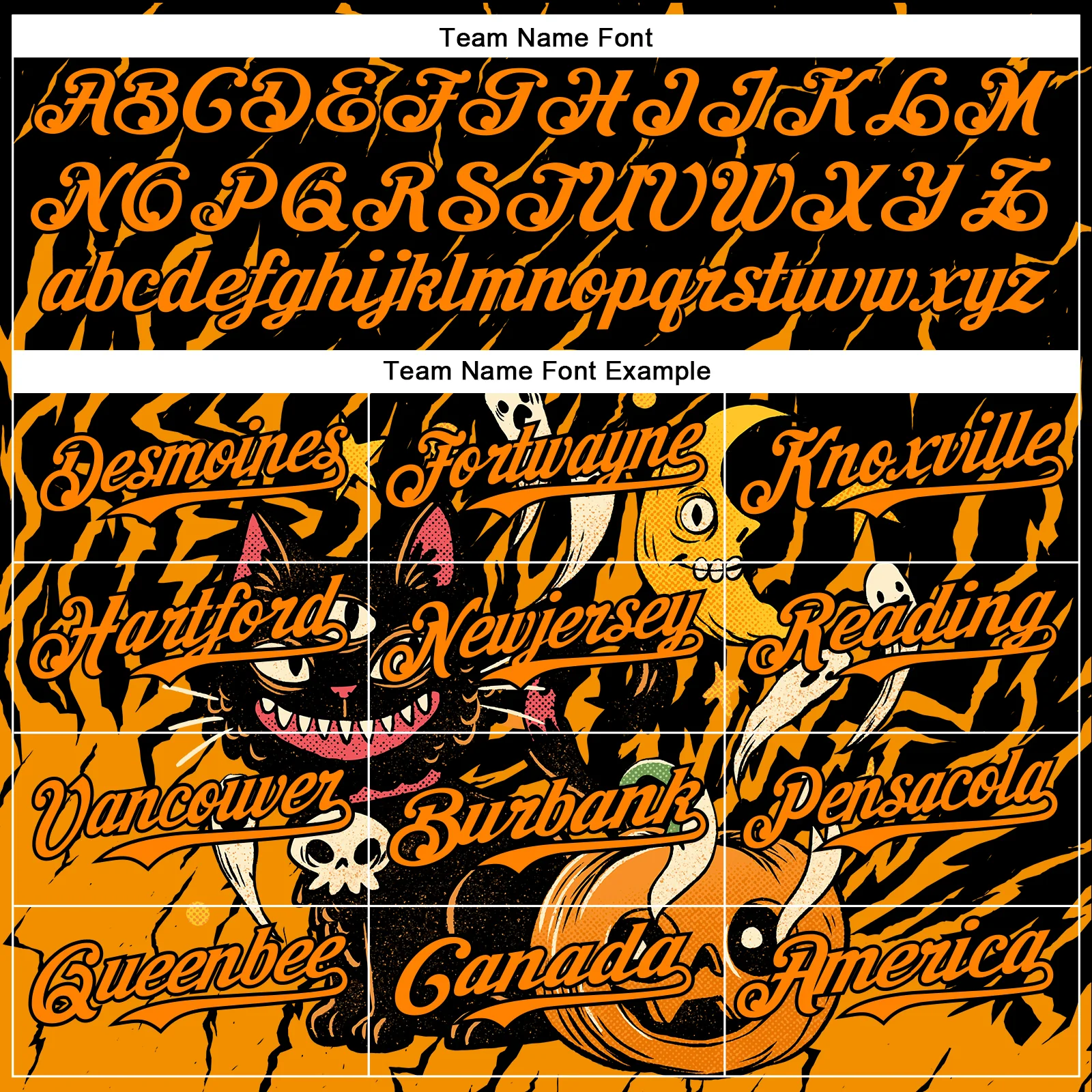 Custom Black Bay Orange 3D Halloween Pumpkin Scary Doodle Party Costume Ideas Authentic Baseball Jersey - Image 4