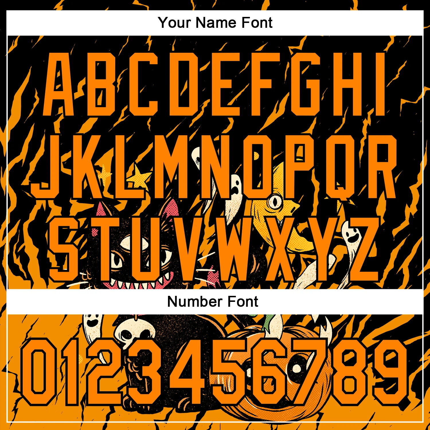 Custom Black Bay Orange 3D Halloween Pumpkin Scary Doodle Party Costume Ideas Authentic Baseball Jersey - Image 5