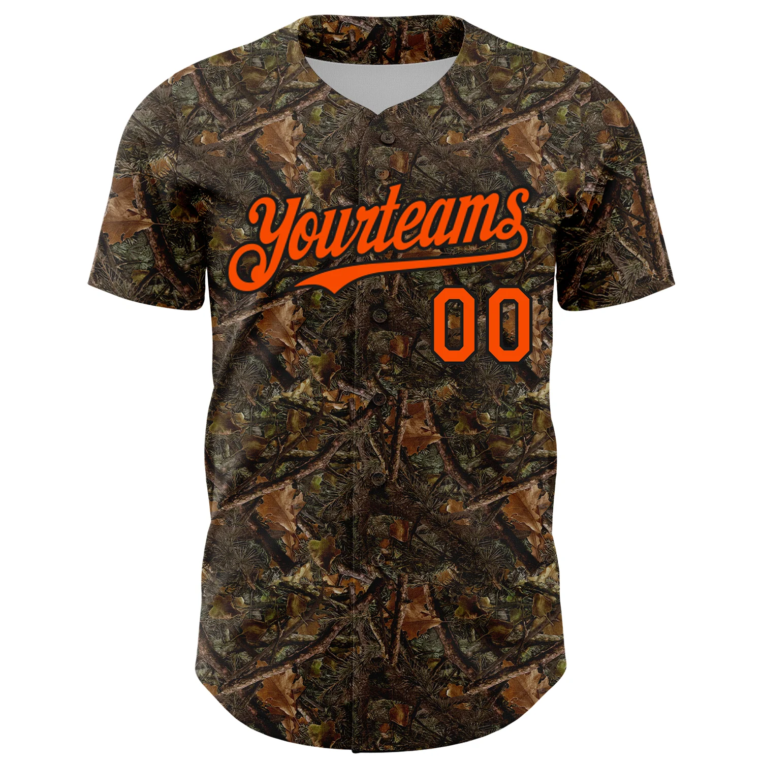 Custom Camo Orange-Black Woodland Camo Authentic Salute To Service Authentic Baseball Jersey - Image 2