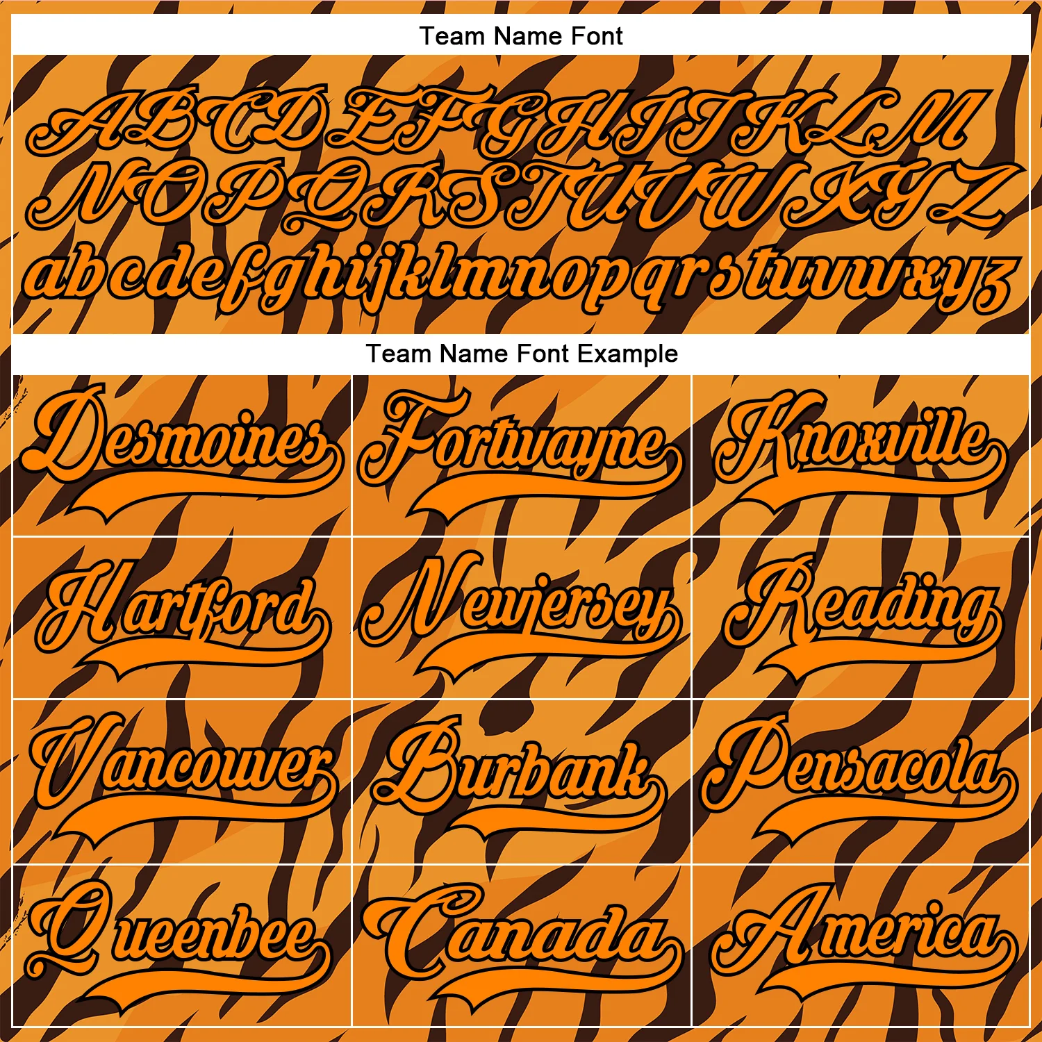 Custom Bay Orange Black Tiger Print Neon Hockey Lace Neck Jersey - Image 6