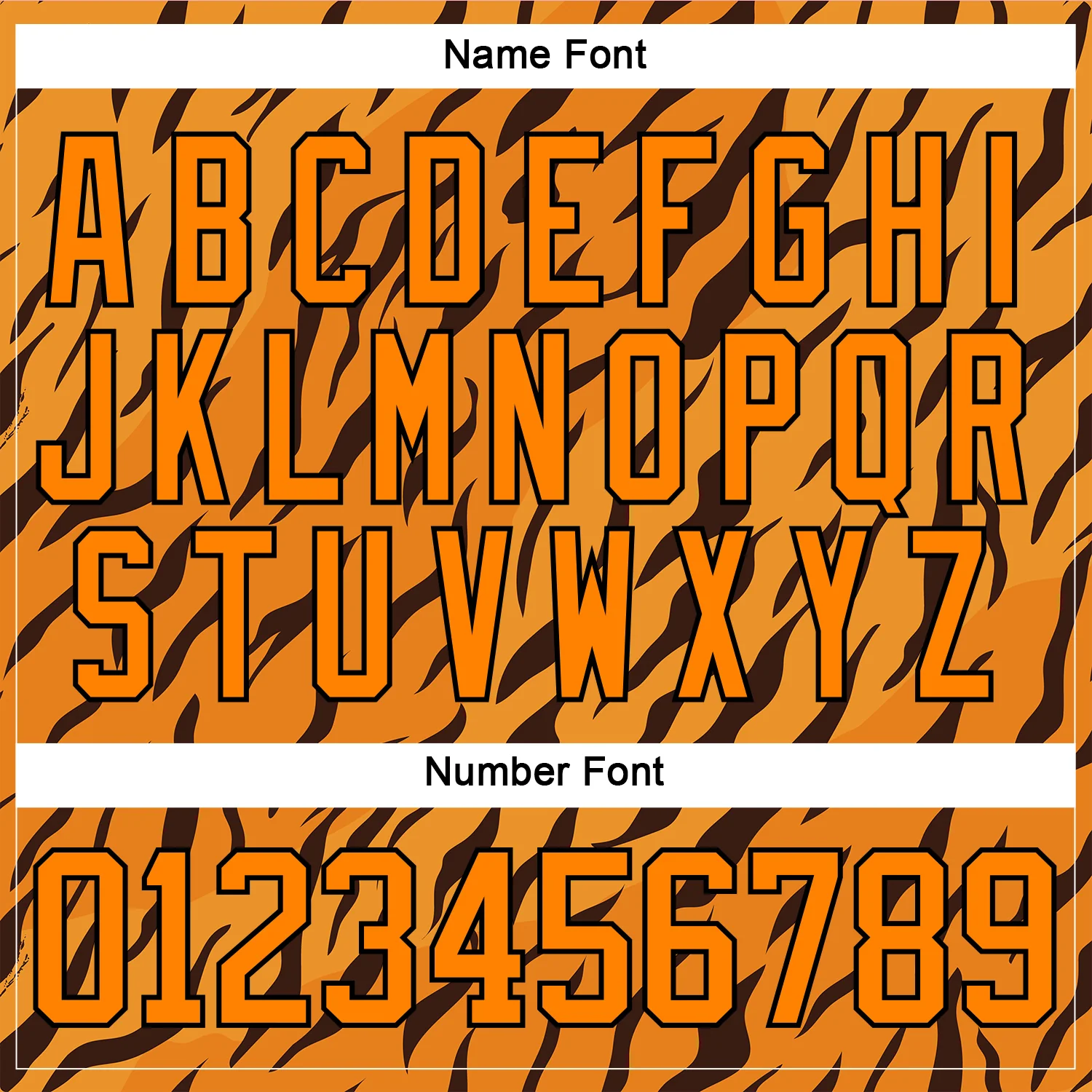 Custom Bay Orange Black Tiger Print Neon Hockey Lace Neck Jersey - Image 7