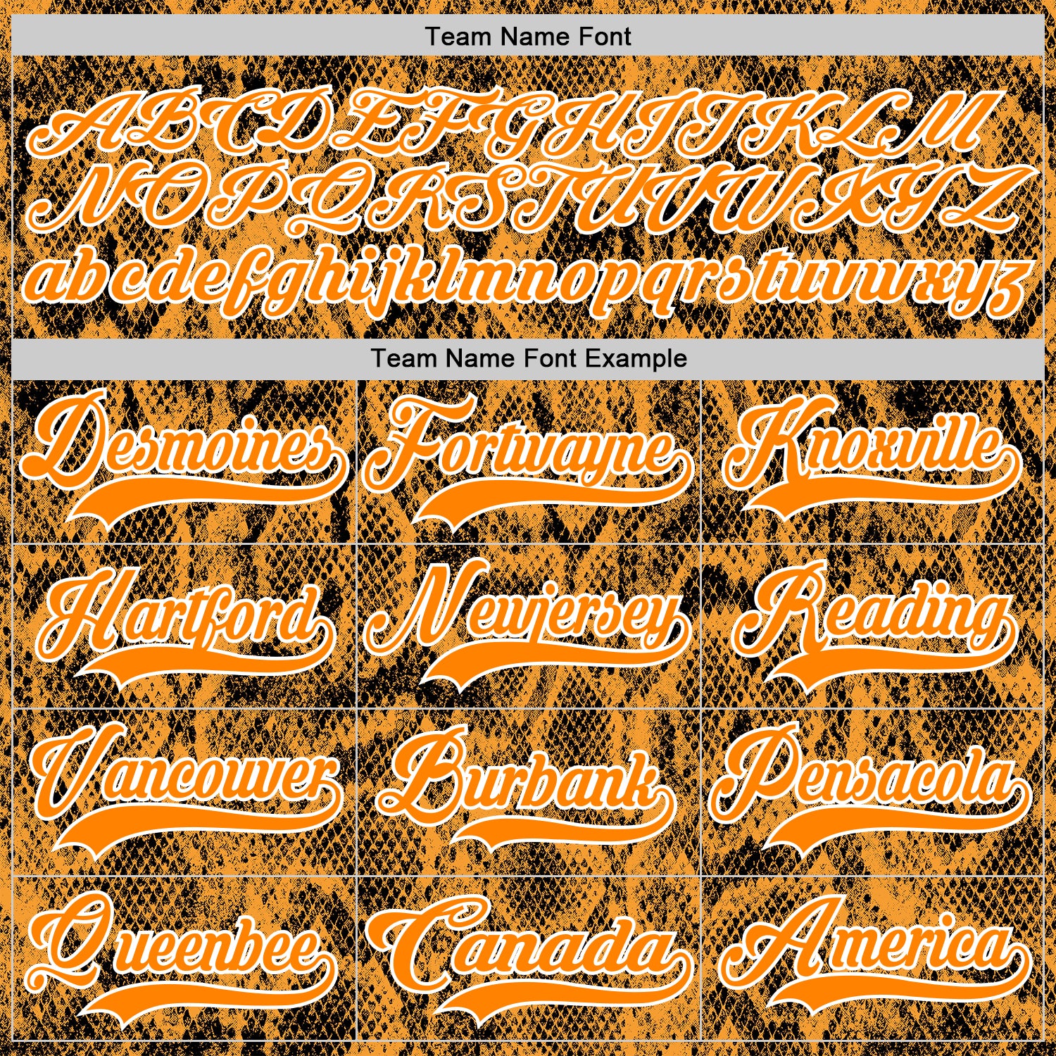 Custom Bay Orange Black-White Snake Skin Print Hockey Lace Neck Jersey - Image 6