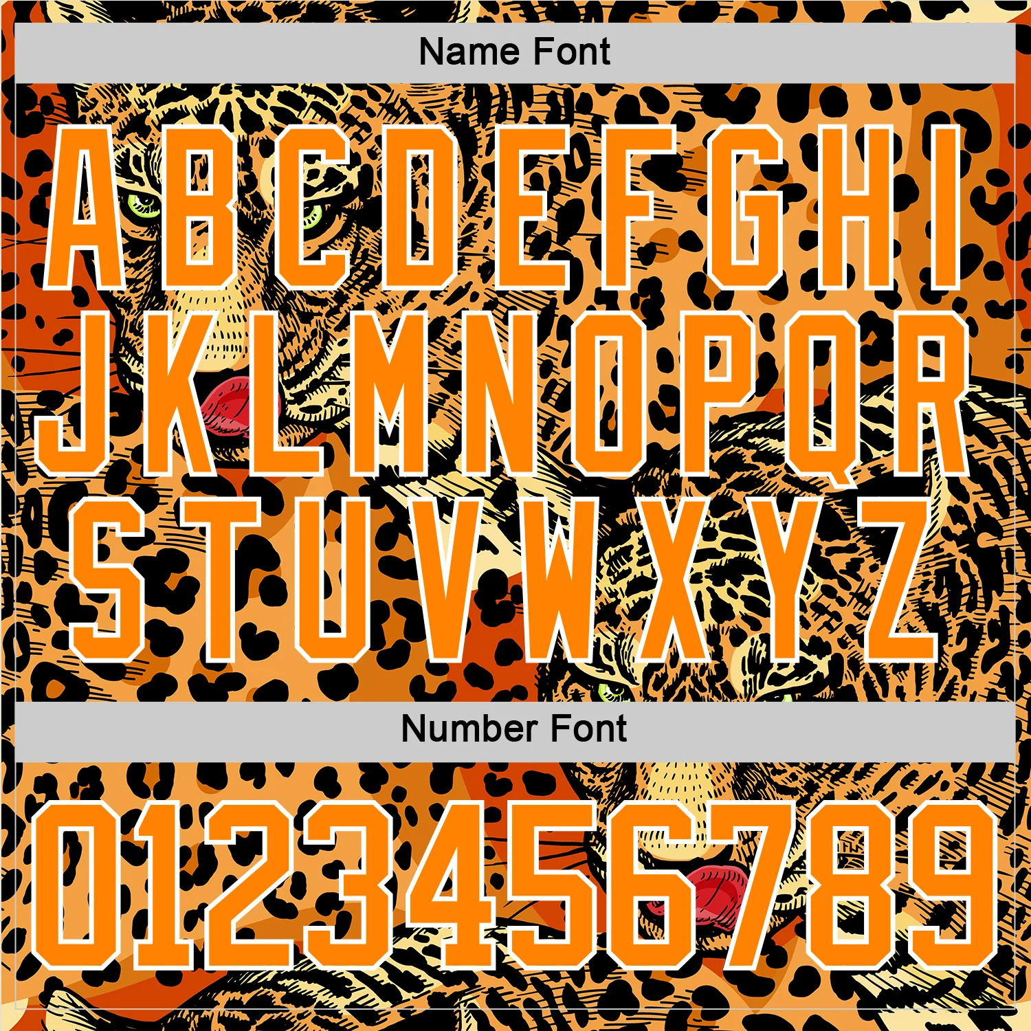 Custom Bay Orange Black-White Leopard Print Hockey Lace Neck Jersey - Image 7