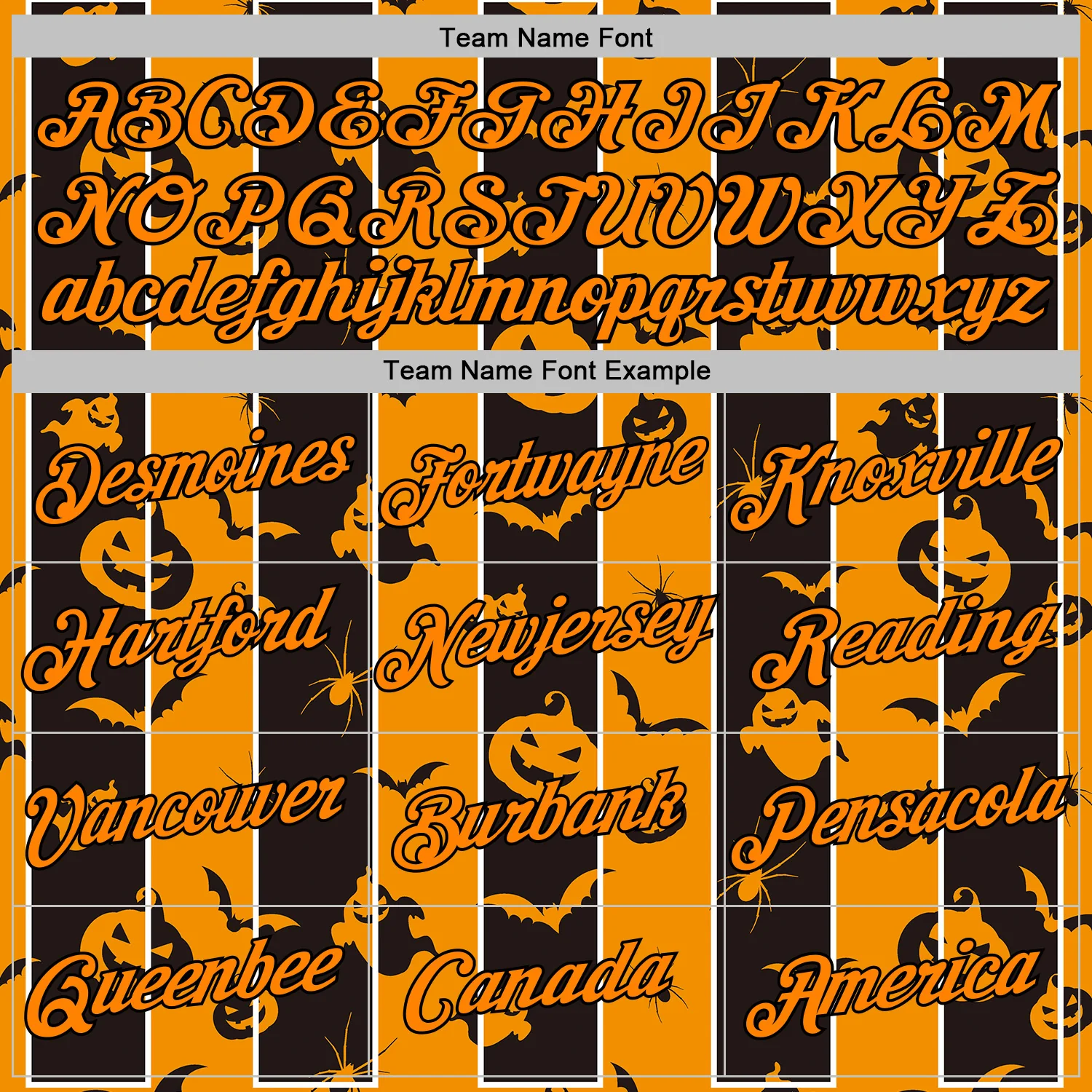 Custom Bay Orange Black 3D Halloween Pumpkin Spooky Stripe Sports Pullover Sweatshirt Hoodie - Image 3