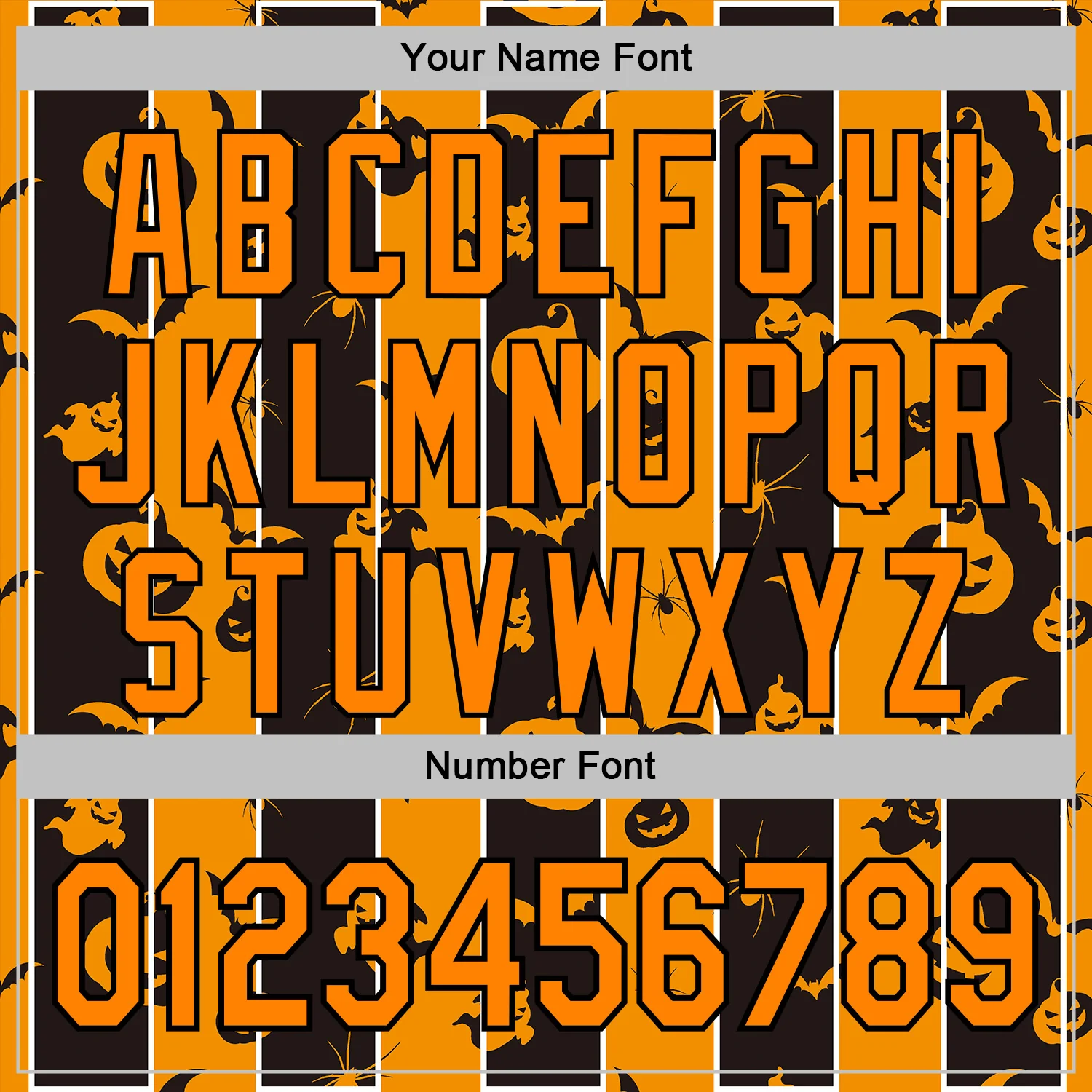 Custom Bay Orange Black 3D Halloween Pumpkin Spooky Stripe Sports Pullover Sweatshirt Hoodie - Image 4