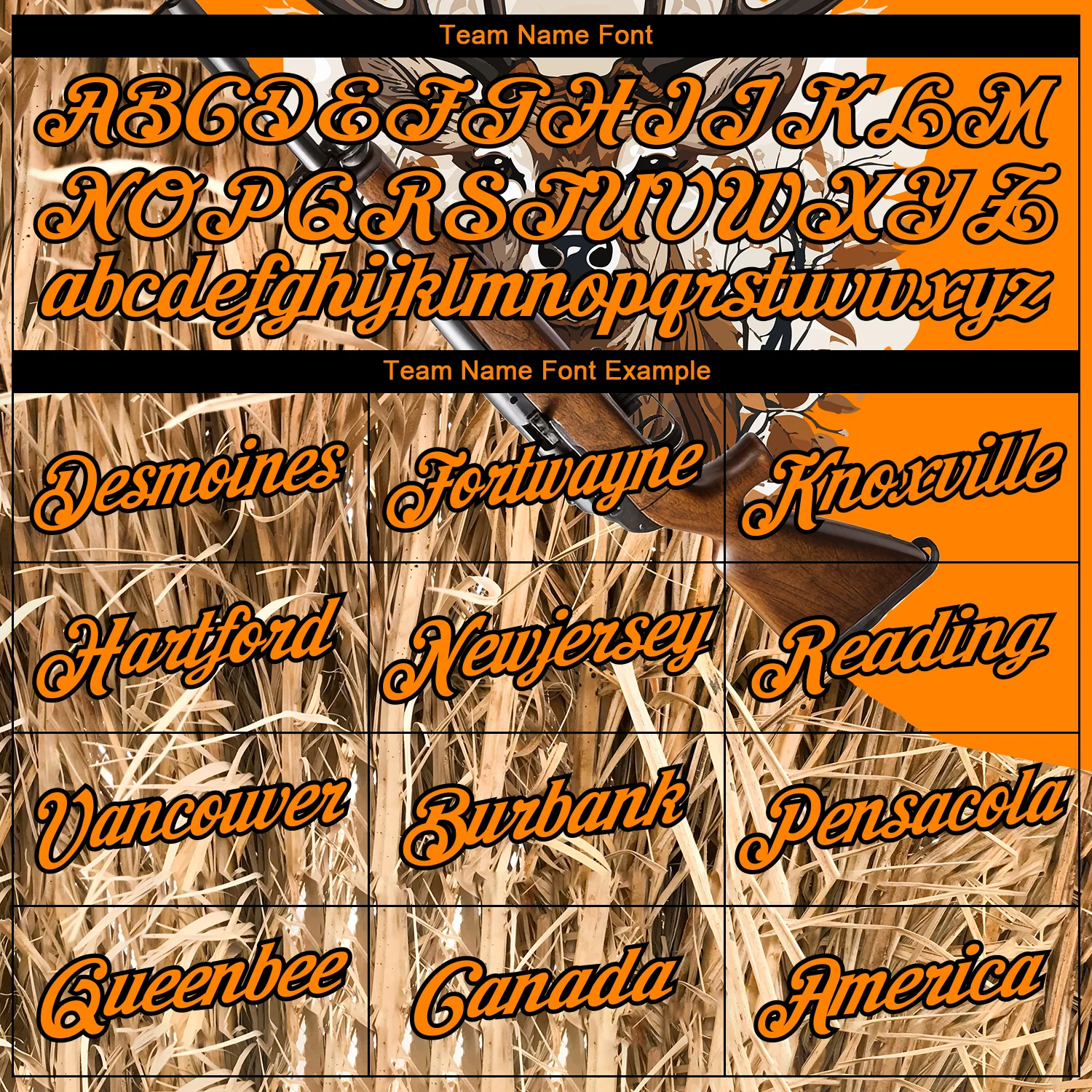 Custom Bay Orange Black 3D Animal Deer Hunting Tool Gun Long Sleeve Performance T-Shirt - Image 3