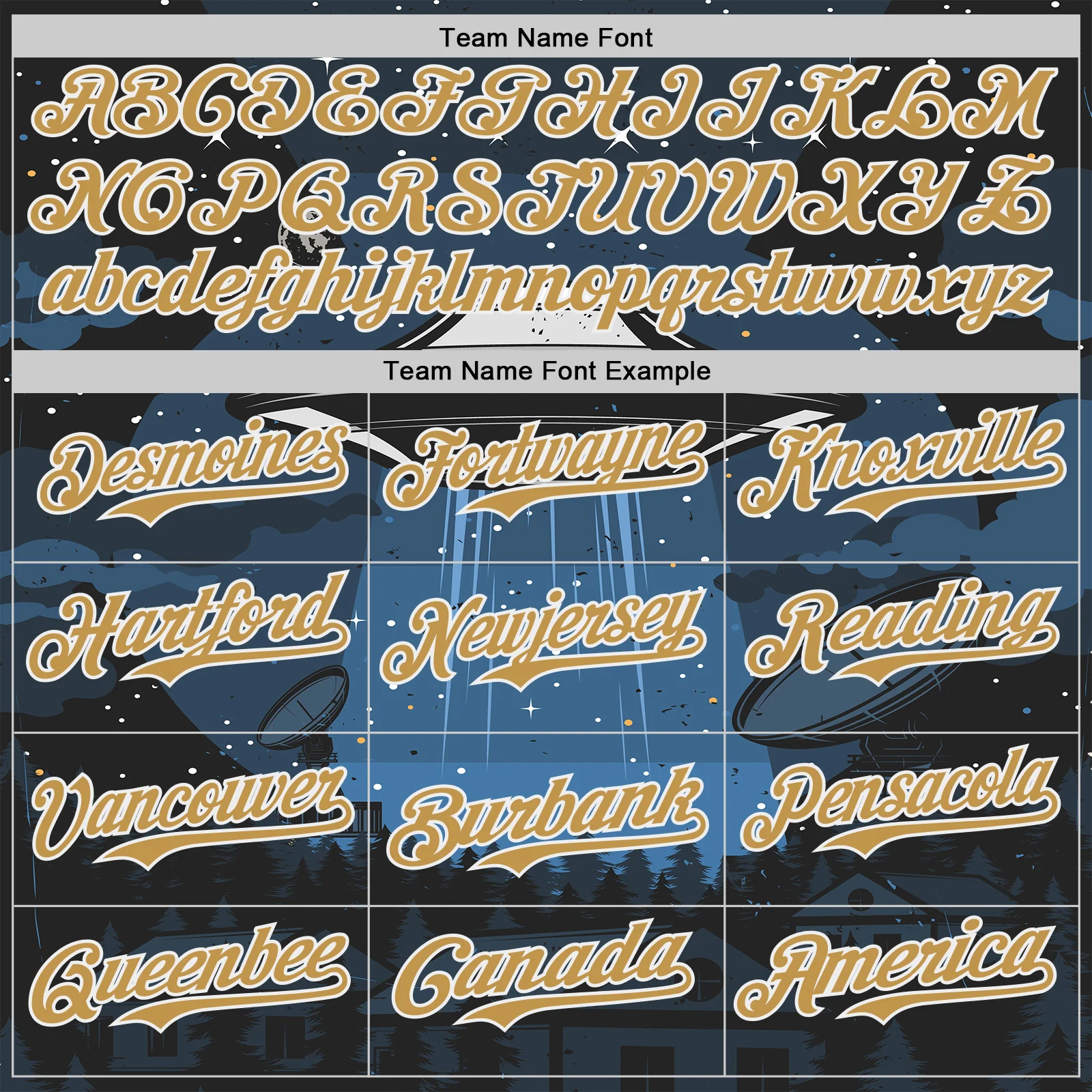 Custom Blue Old Gold Black-White Alien UFO Galaxy Authentic Baseball Jersey - Image 4
