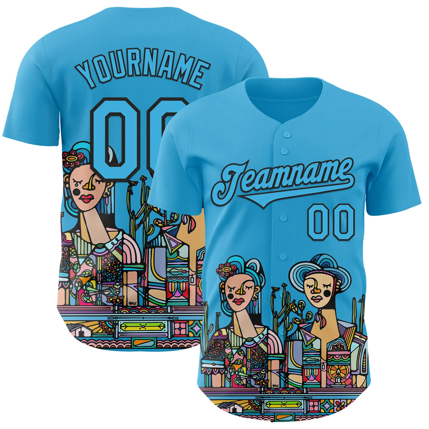 Custom Blue Sky Blue-Black Ninhol Pau De Arara Authentic Baseball Jersey