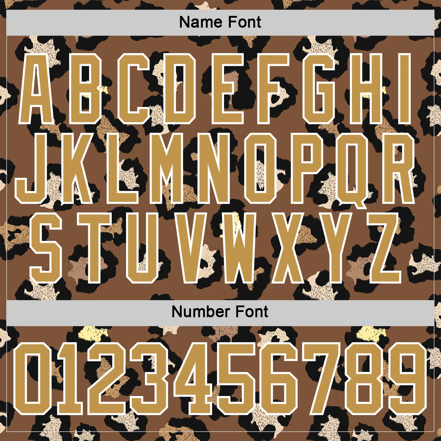 Custom Brown Old Gold Black-White Leopard Print Hockey Lace Neck Jersey - Image 7