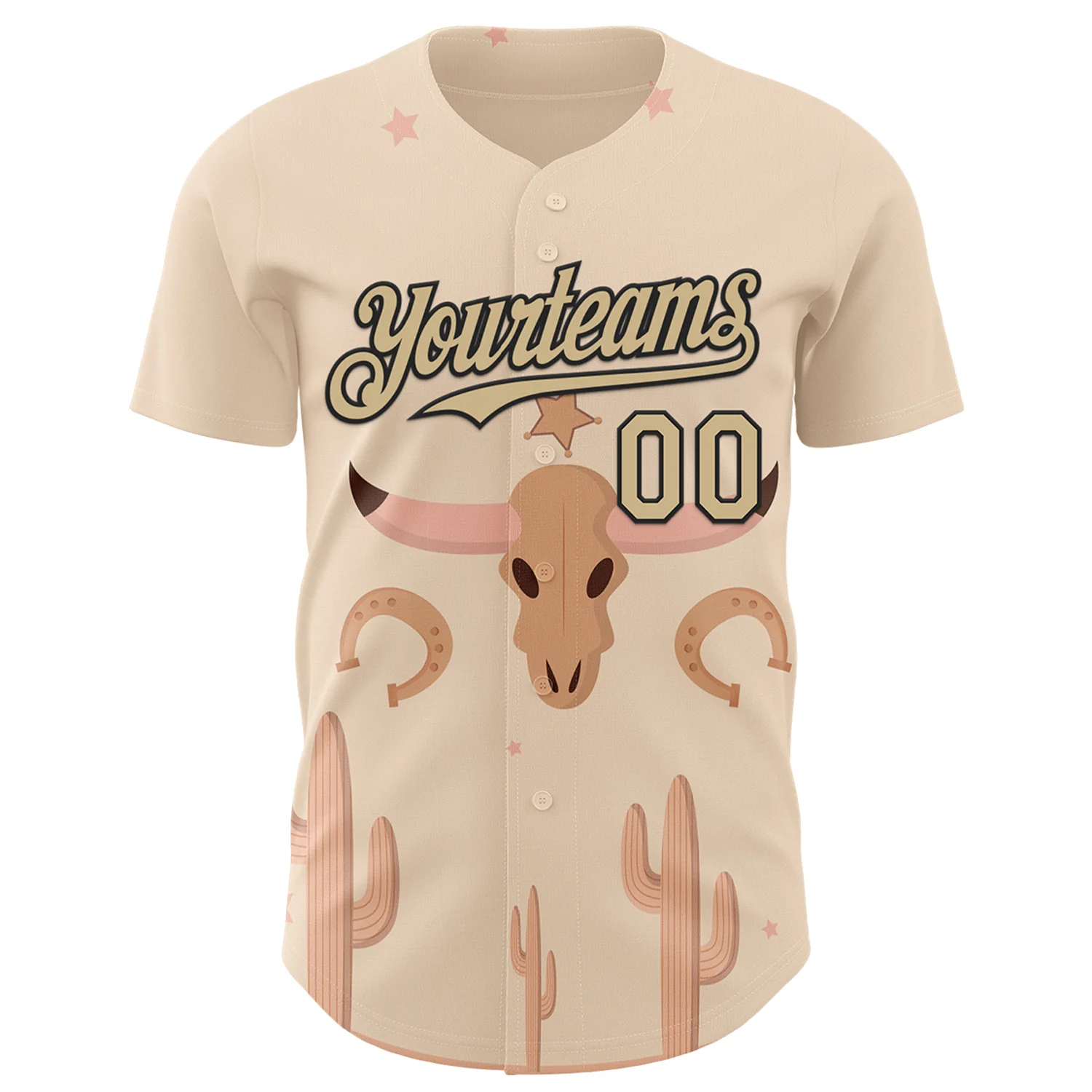 Custom City Cream Vegas Gold-Black Texas Cowboy Landscape City Edition Authentic Baseball Jersey - Image 2