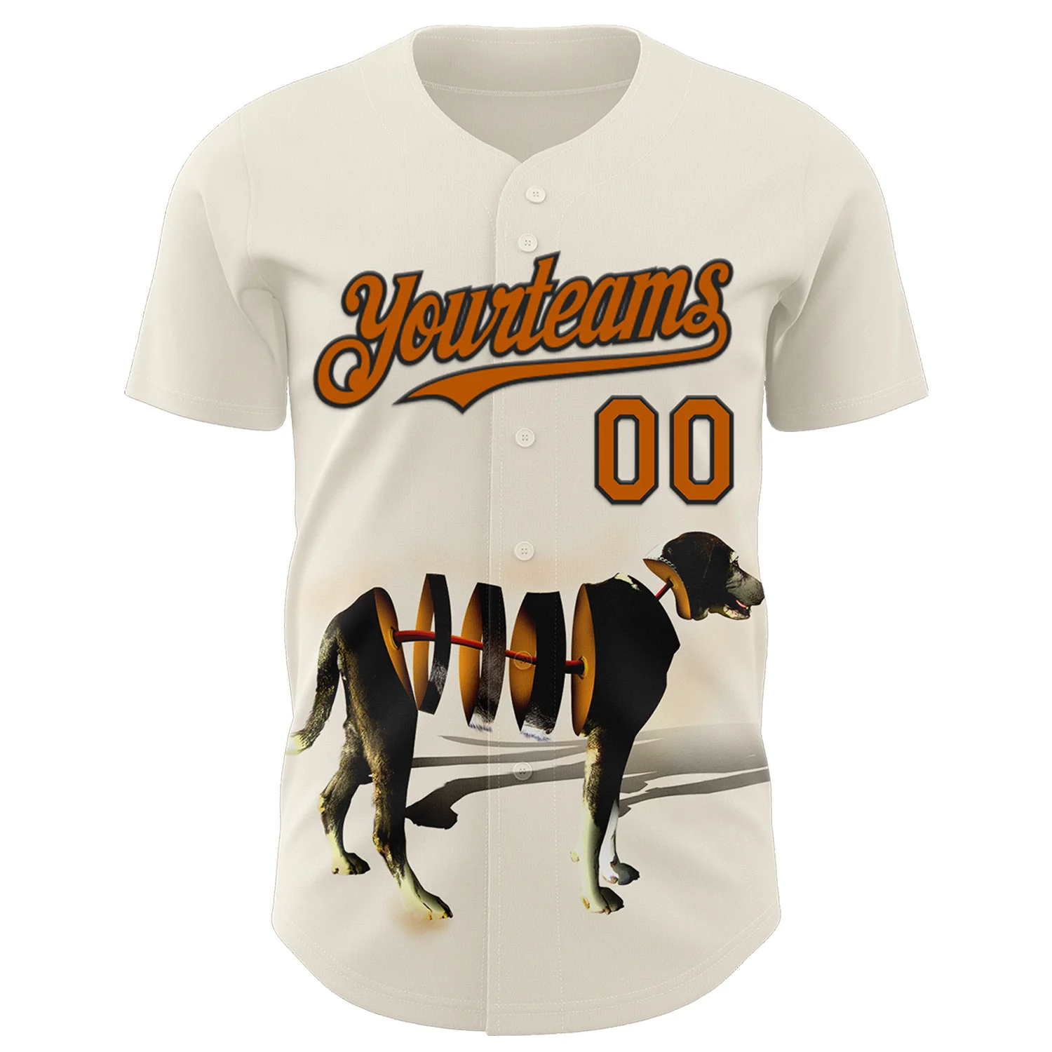Custom Cream Texas Orange-Black 3D Marcel Caram Drina Authentic Baseball Jersey - Image 2