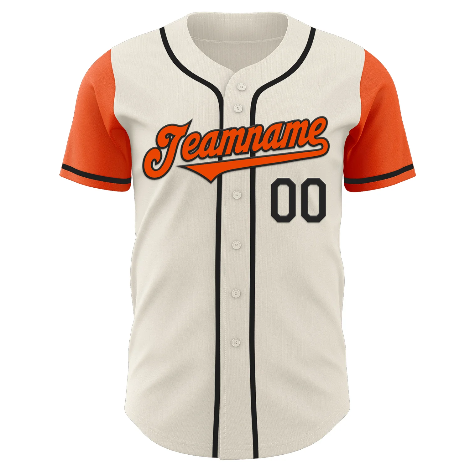 Custom Cream Orange-Black Authentic Two Tone Baseball Jersey - Image 2