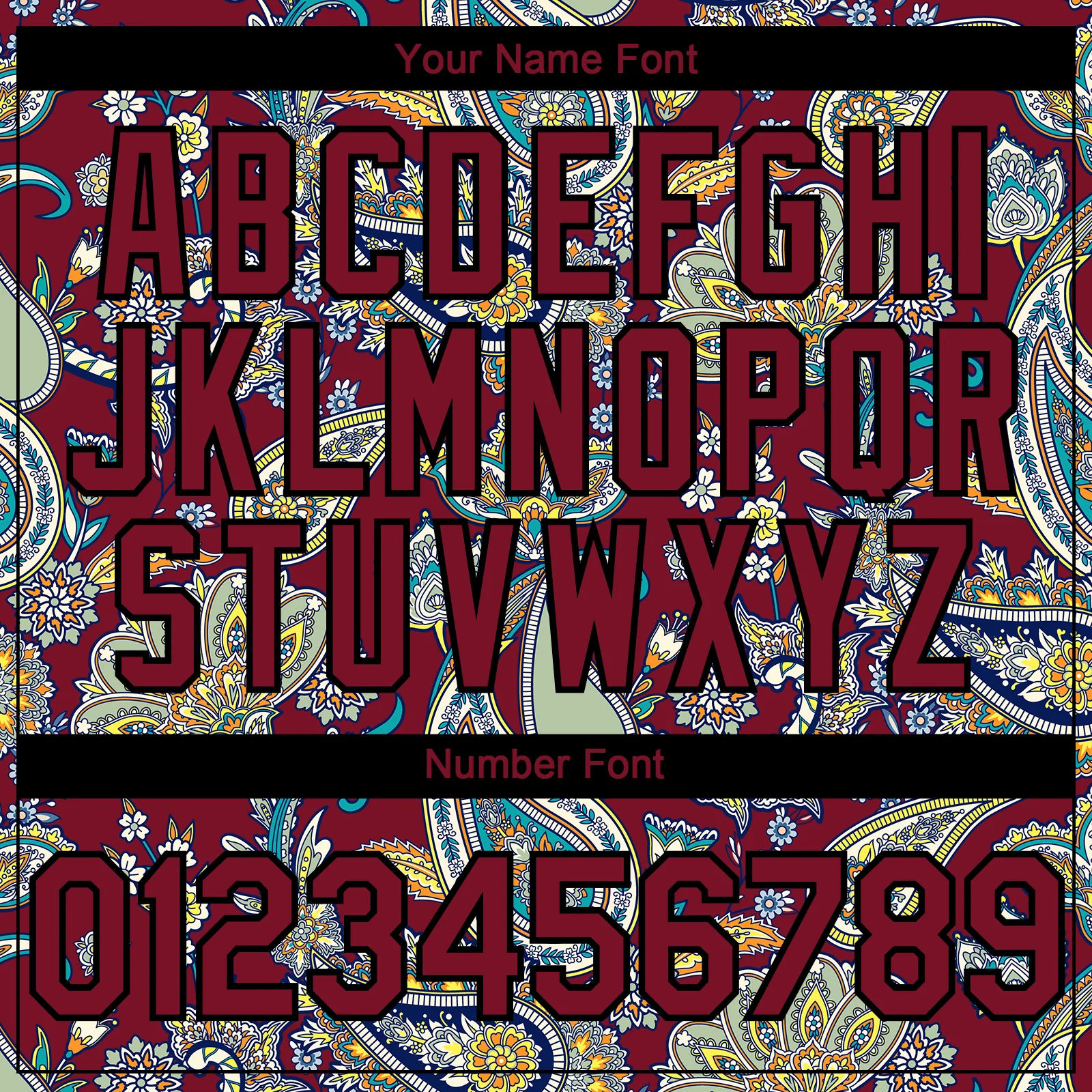 Custom Crimson Black Rave Party Ethnic Paisley Bandana Authentic Baseball Jersey - Image 5