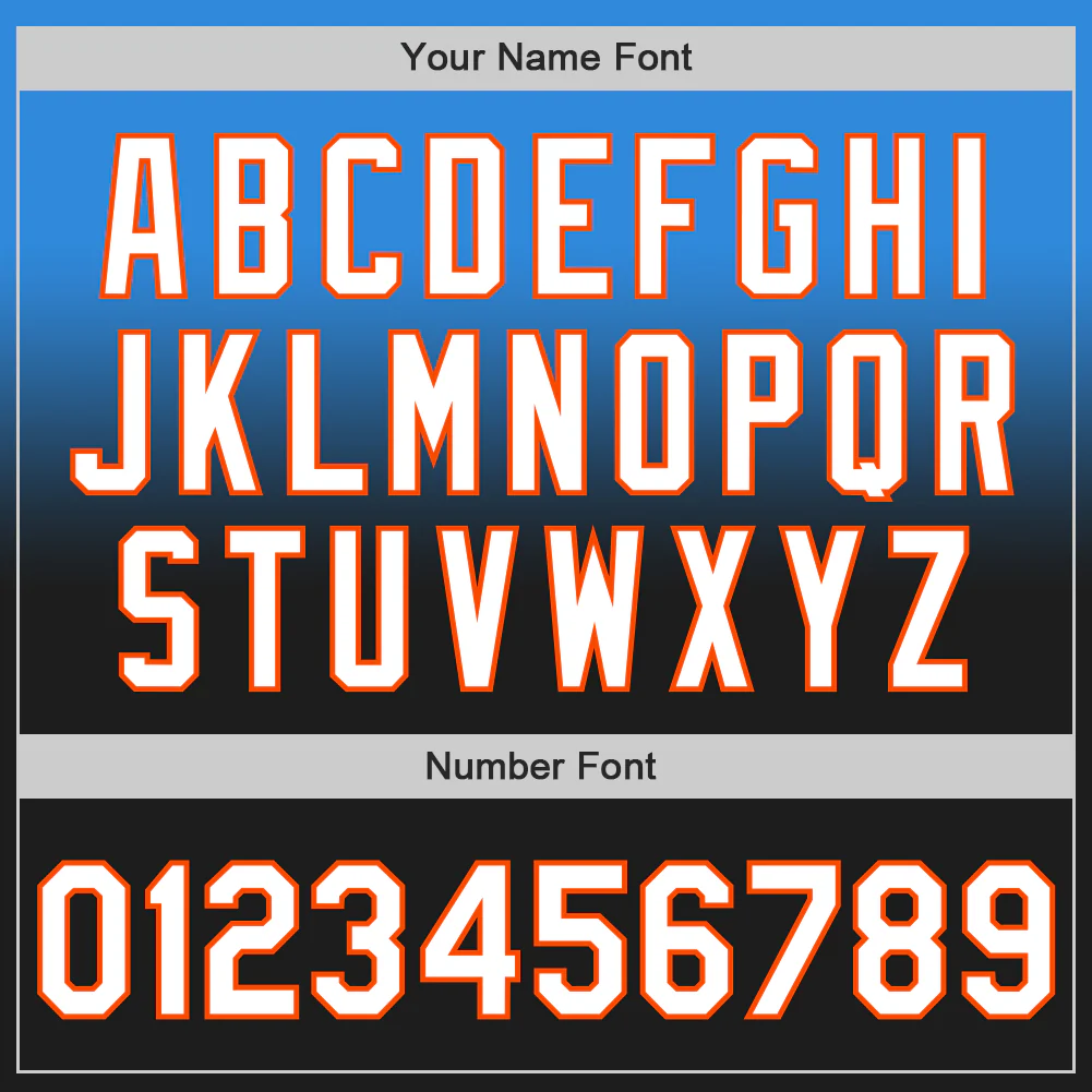 Custom Electric Blue Black-Orange Authentic Fade Fashion Baseball Jersey - Image 5