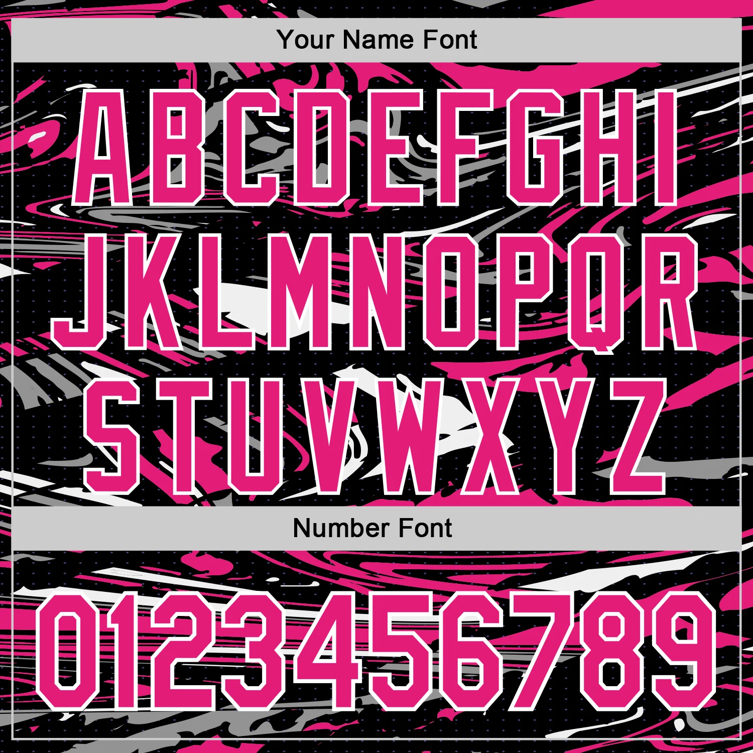 Custom Figure Hot Pink Black-White Fluid Pattern Bomber Full-Snap Varsity Letterman Hoodie Jacket - Image 6