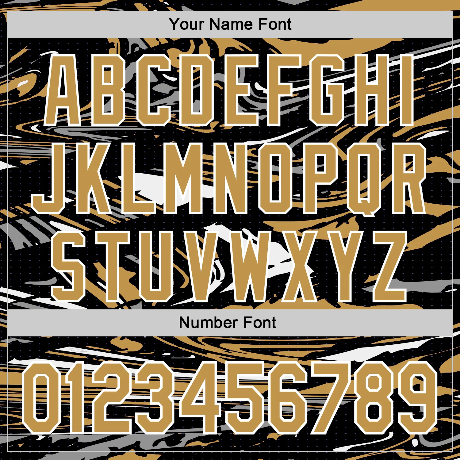 Custom Figure Old Gold Black-White Fluid Pattern Bomber Full-Snap Varsity Letterman Hoodie Jacket - Image 6