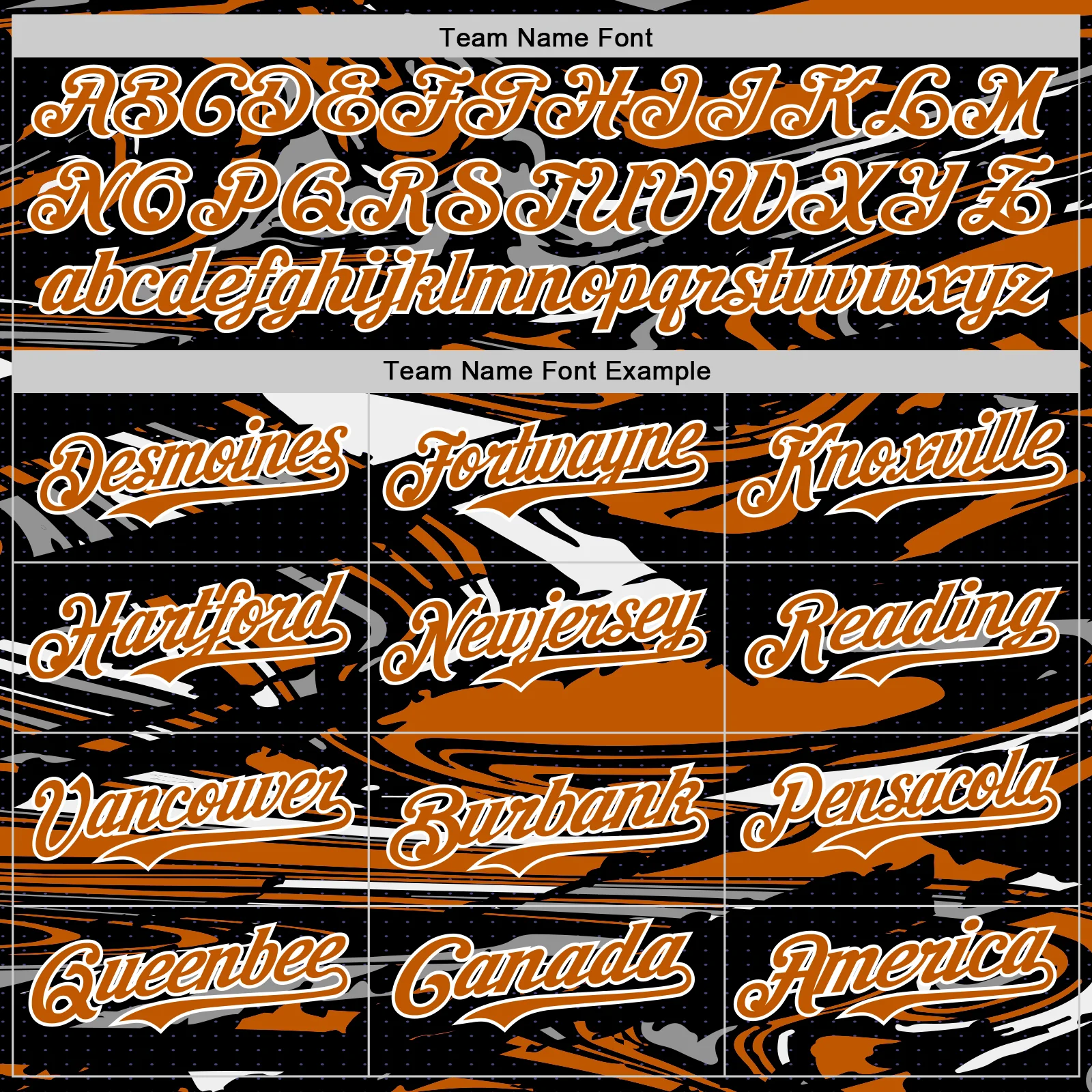 Custom Figure Texas Orange Black-White Fluid Pattern Bomber Full-Snap Varsity Letterman Hoodie Jacket - Image 5