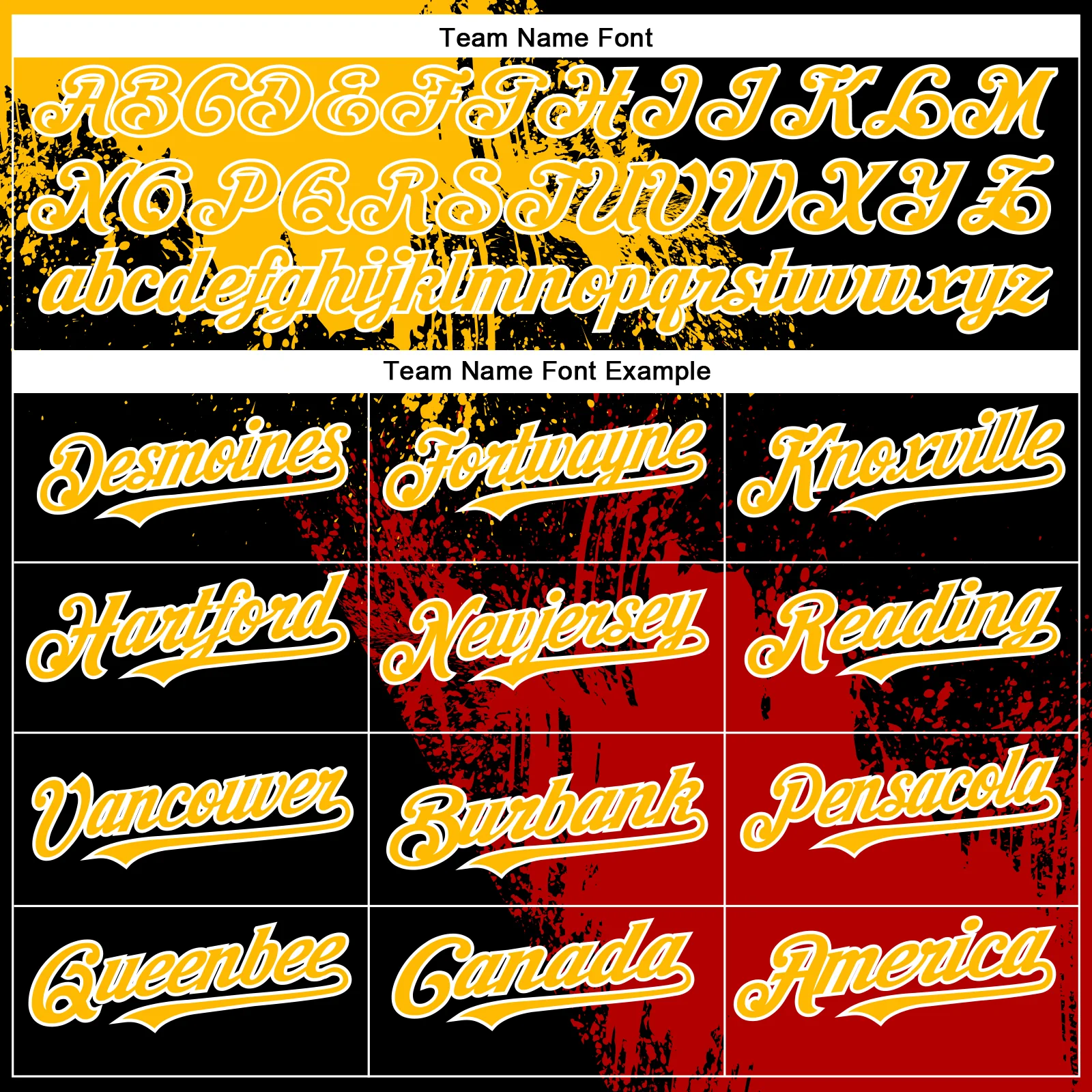 Custom Gold Black-Red 3D Pattern Design Abstract Brush Stroke Authentic Baseball Jersey - Image 4