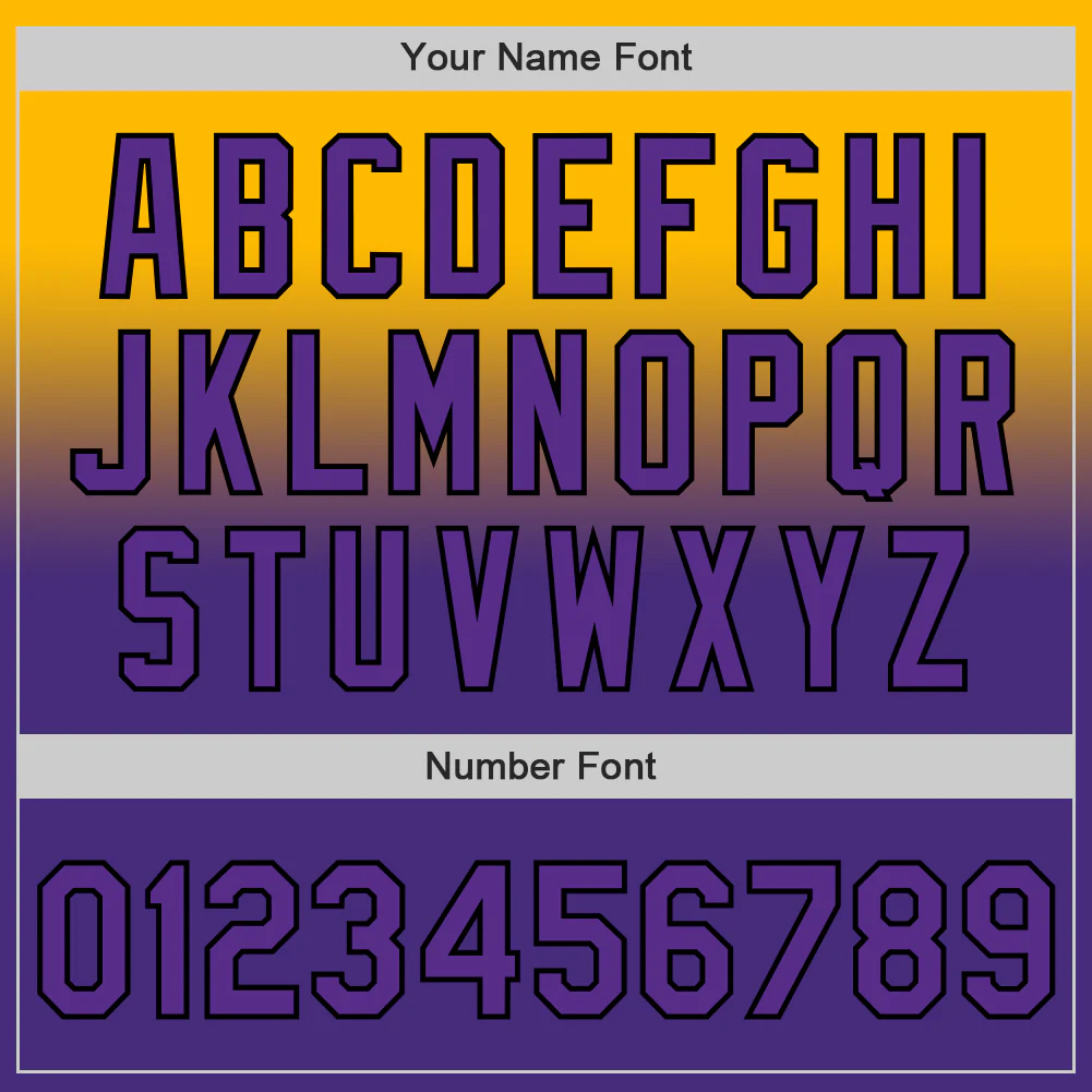 Custom Gold Purple-Black Authentic Fade Fashion Baseball Jersey - Image 5