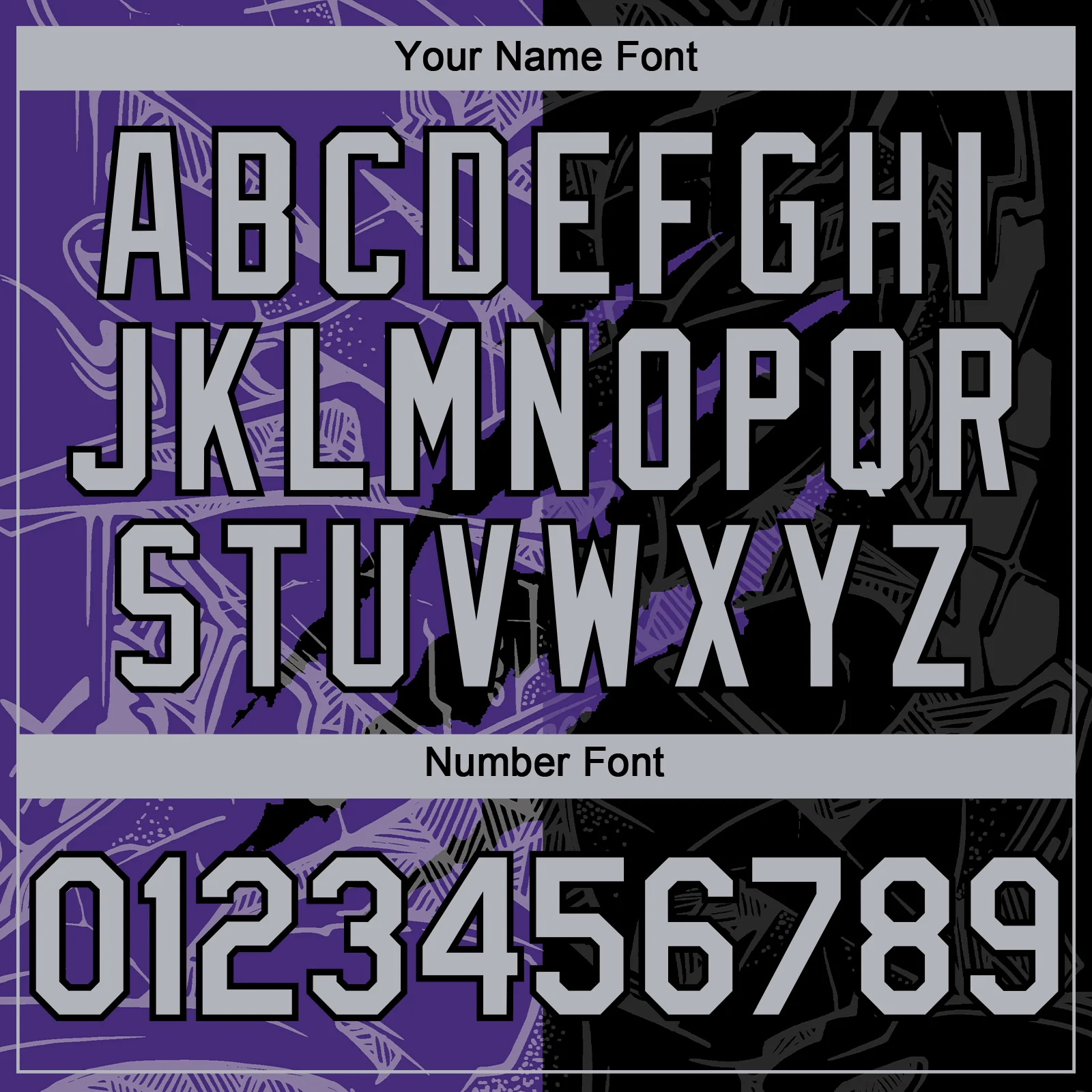 Custom Graffiti Pattern Gray Black-Purple 3D Scratch Authentic Baseball Jersey - Image 5