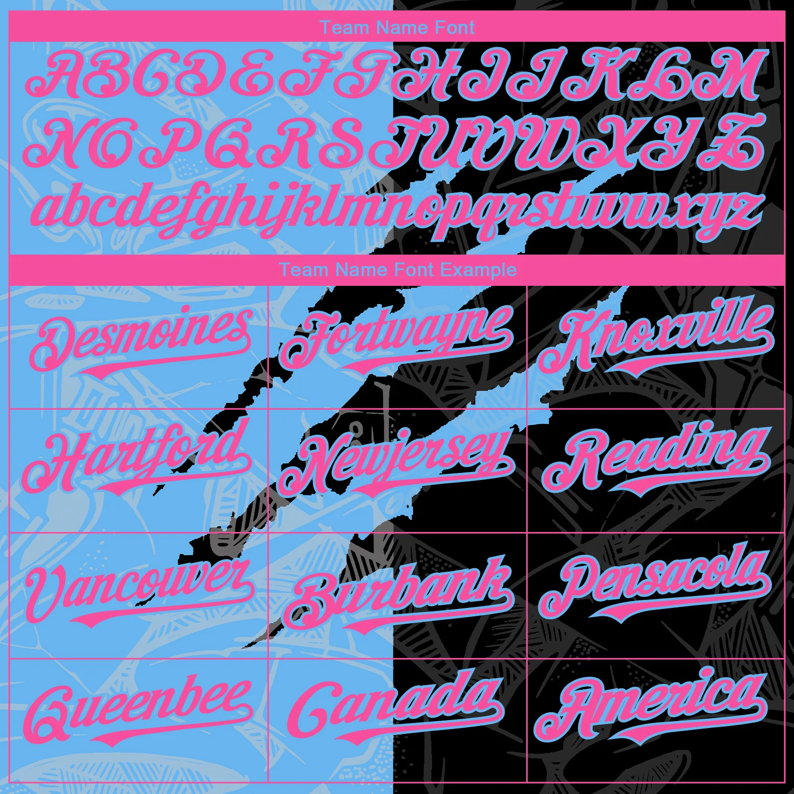 Custom Graffiti Pattern Pink Black-Sky Blue 3D Scratch Authentic Baseball Jersey - Image 4
