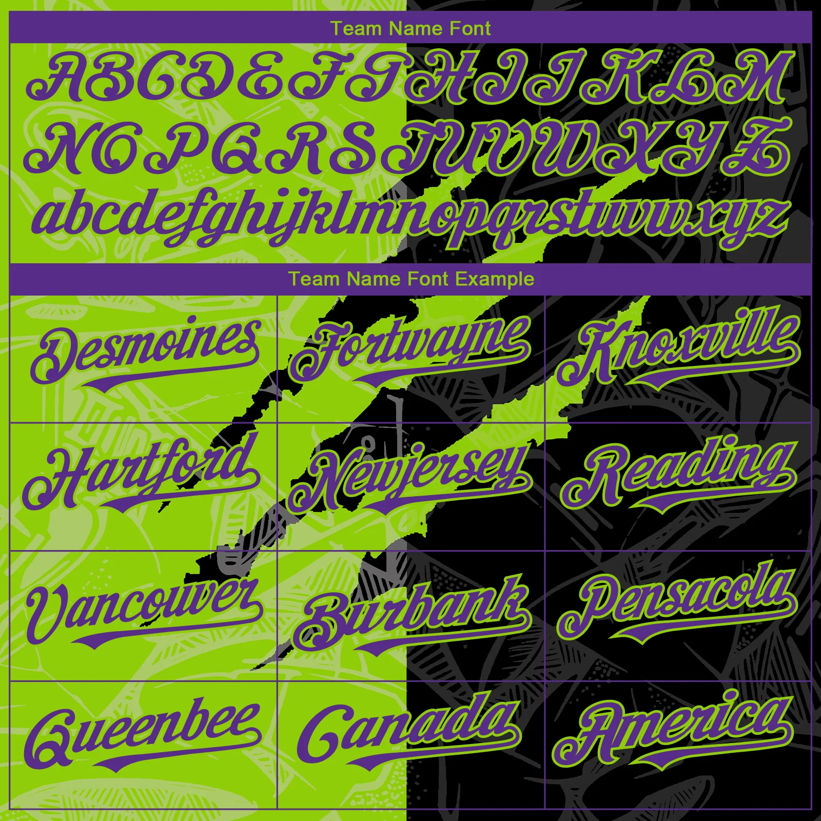 Custom Graffiti Pattern Purple Black-Neon Green 3D Scratch Authentic Baseball Jersey - Image 4