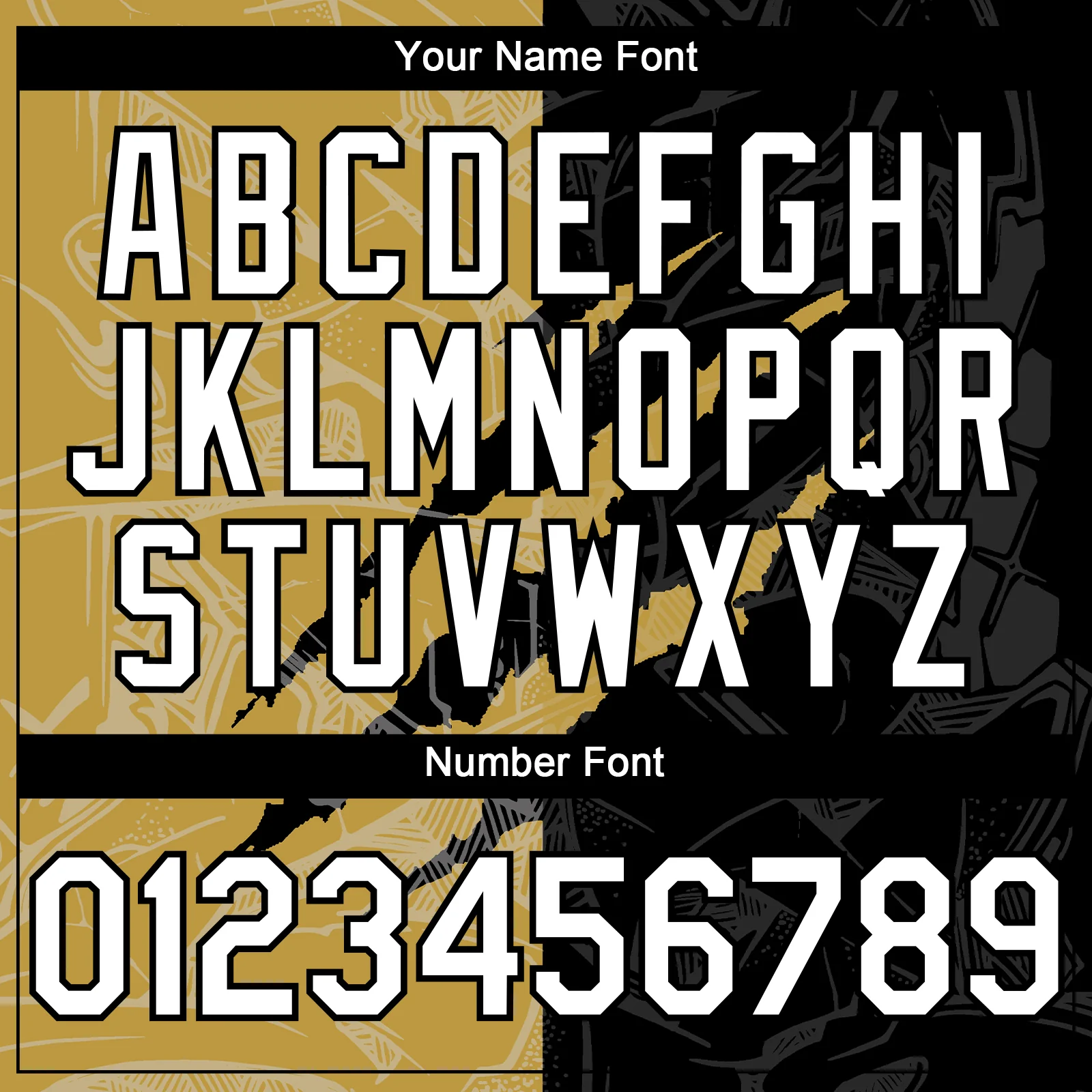 Custom Graffiti Pattern White Black-Old Gold 3D Scratch Authentic Baseball Jersey - Image 5