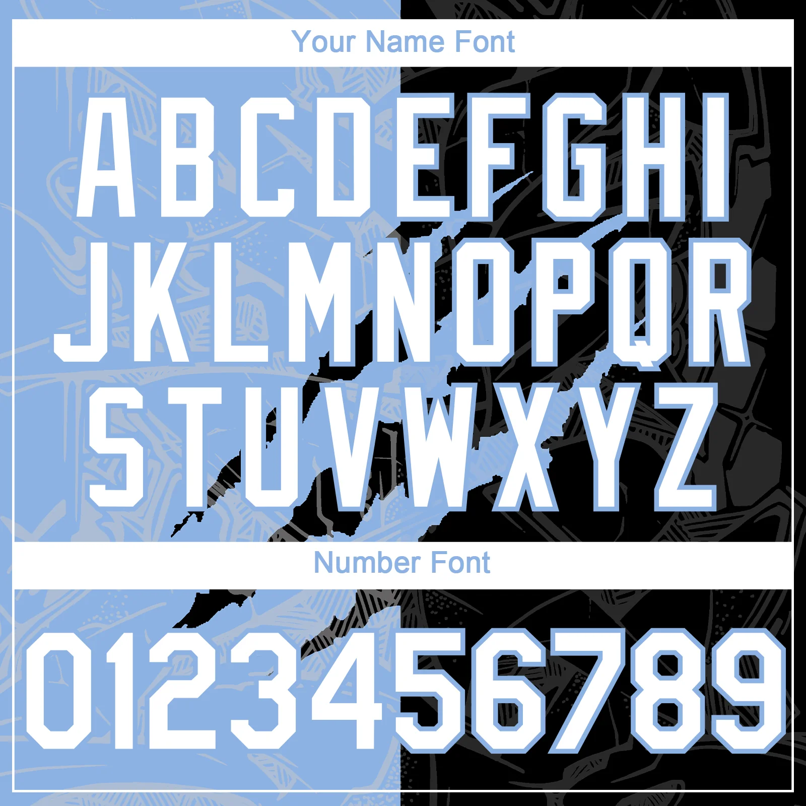 Custom Graffiti Pattern White Black-Light Blue 3D Scratch Authentic Baseball Jersey - Image 5
