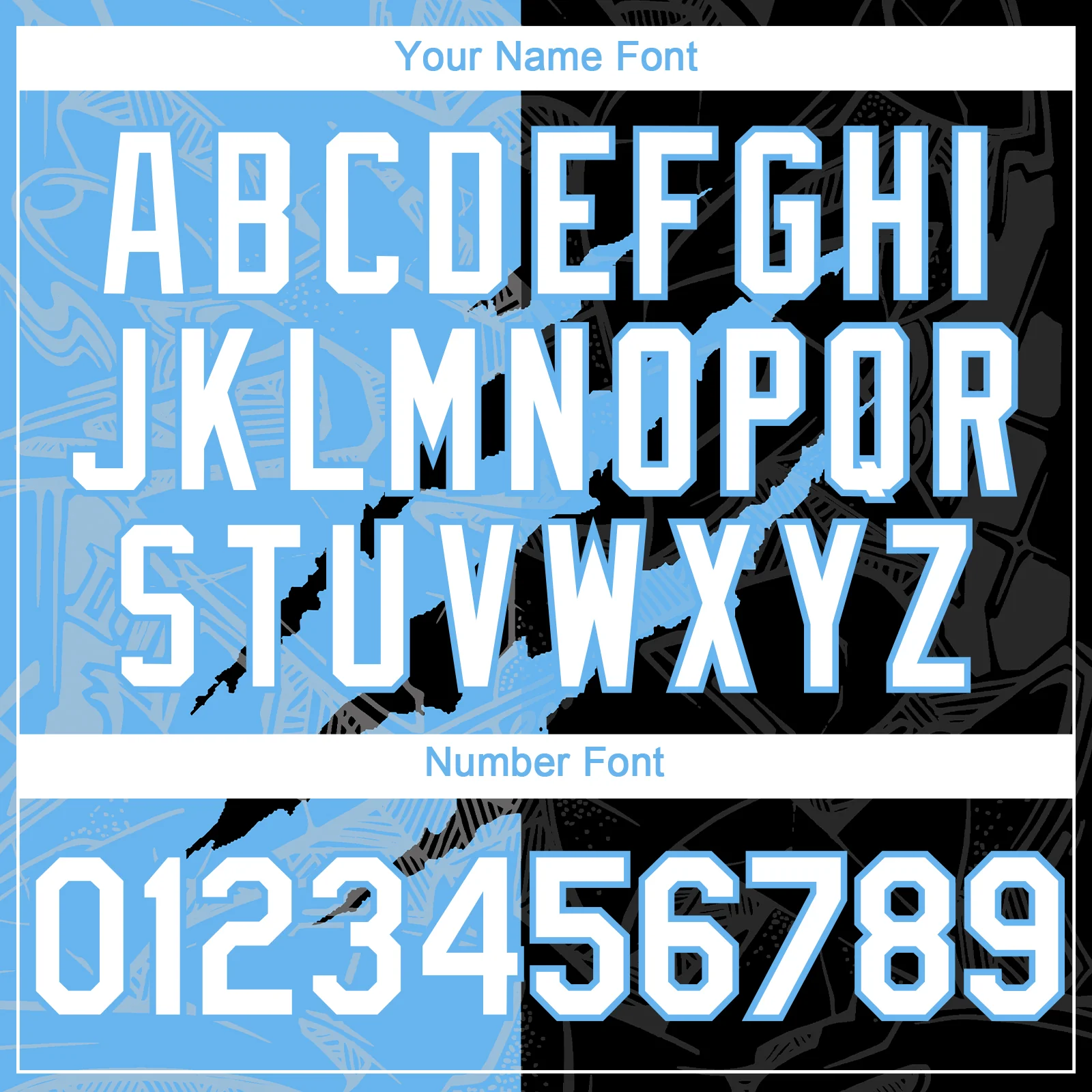 Custom Graffiti Pattern White Black-Sky Blue 3D Scratch Authentic Baseball Jersey - Image 5