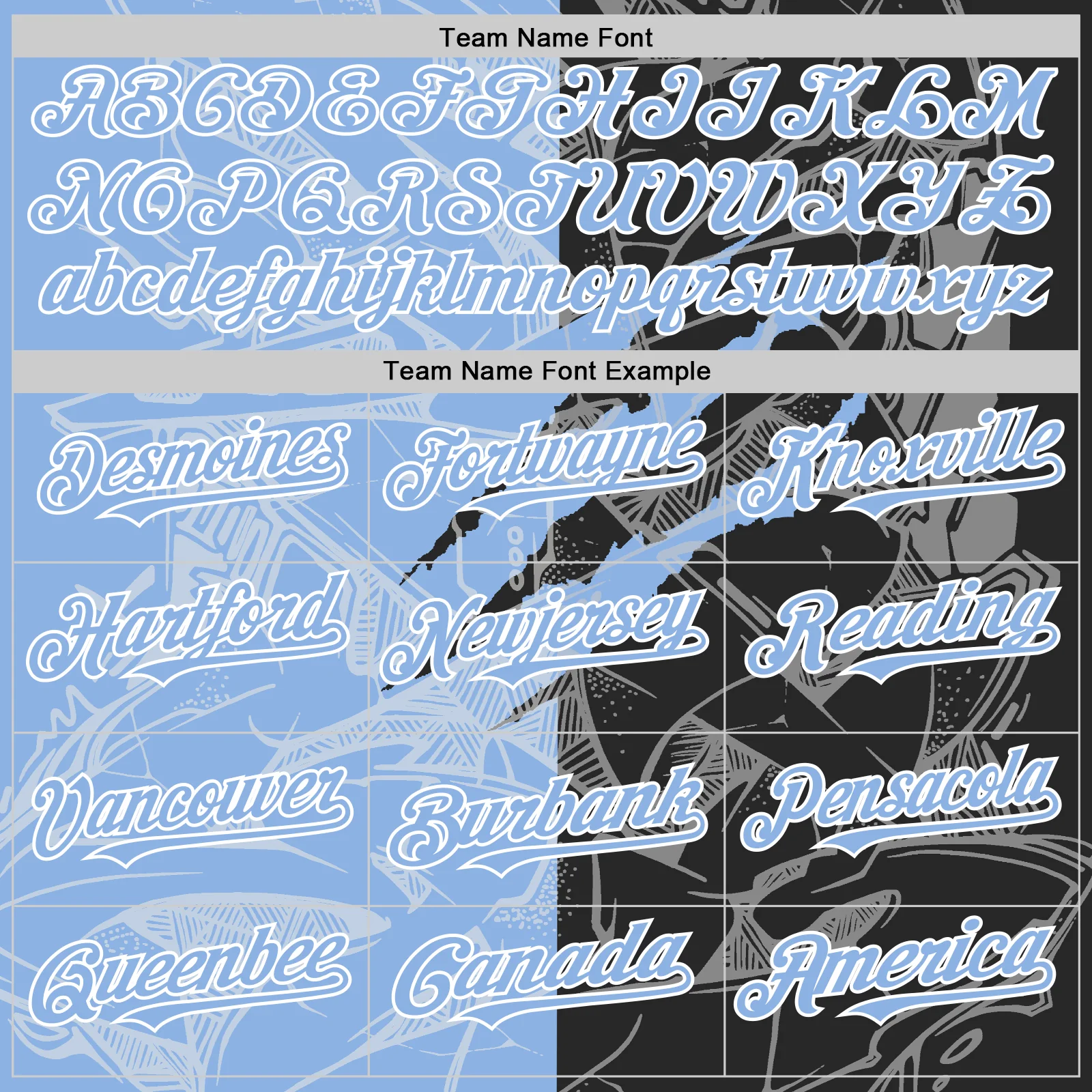 Custom Graffiti Pattern Light Blue Black-White Scratch Bomber Full-Snap Varsity Letterman Hoodie Jacket - Image 5