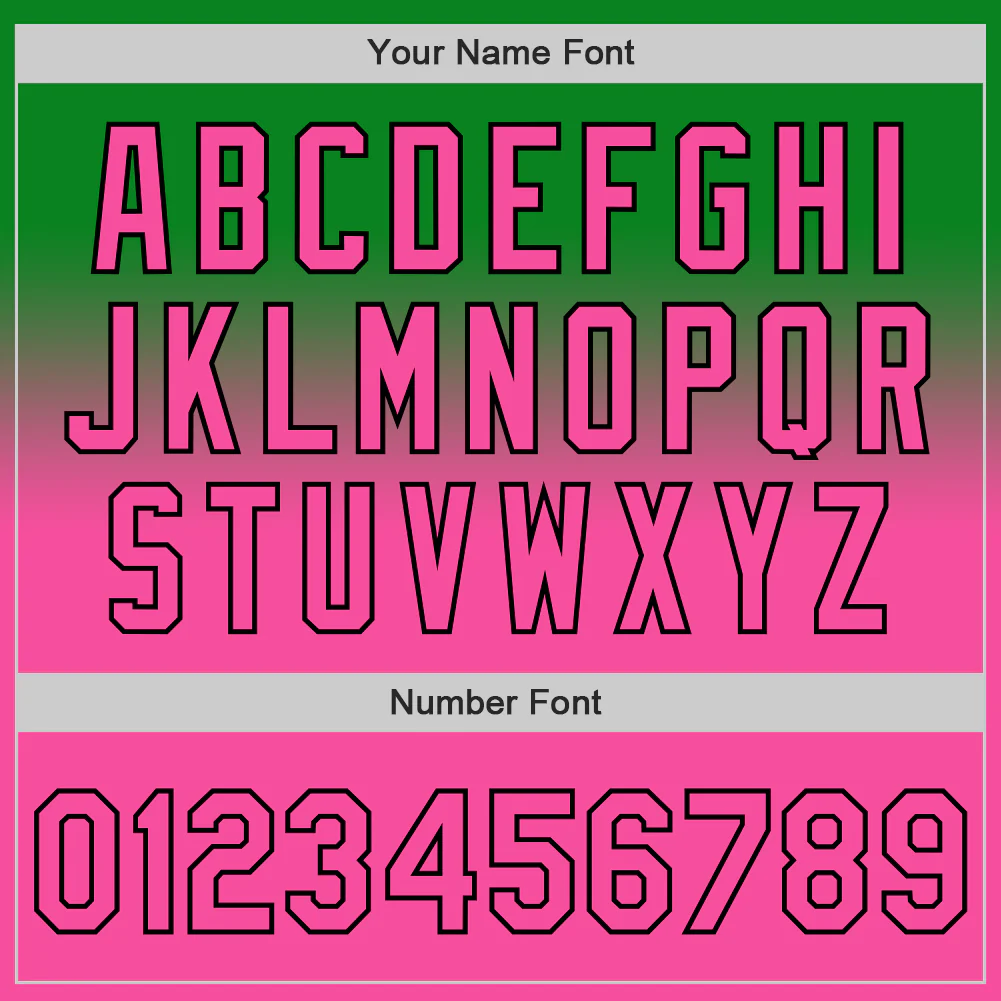 Custom Grass Green Pink-Black Authentic Fade Fashion Baseball Jersey - Image 5