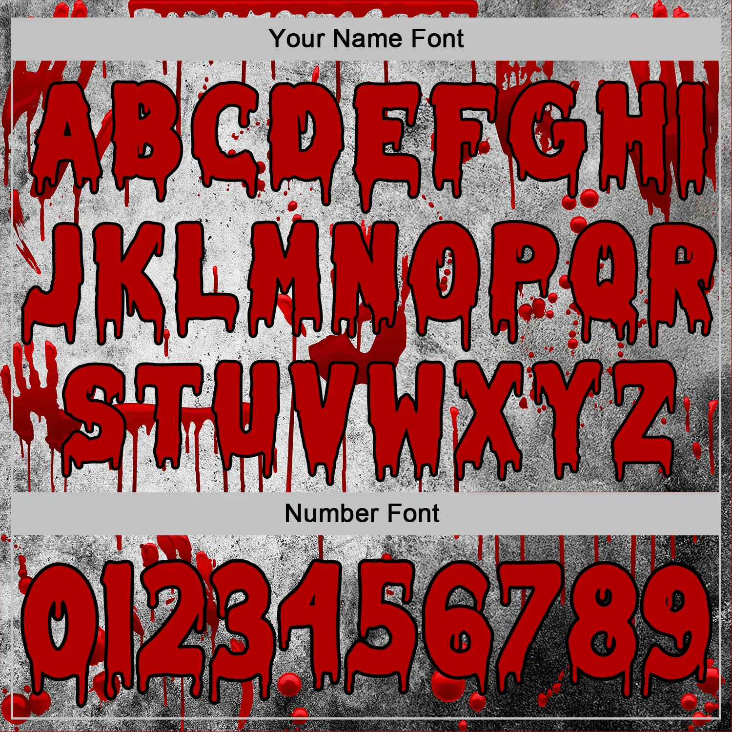 Custom Gray Red-Black 3D Halloween Creepy Blood Horror Sports Pullover Sweatshirt Hoodie - Image 4