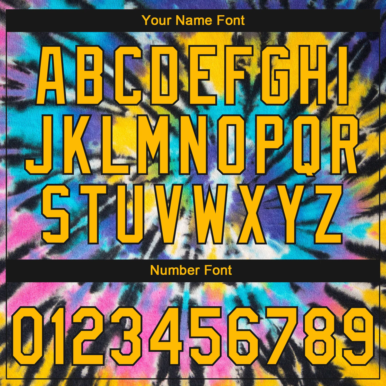 Custom Stitched Tie Dye Gold-Black 3D Sports Pullover Sweatshirt Hoodie - Image 4